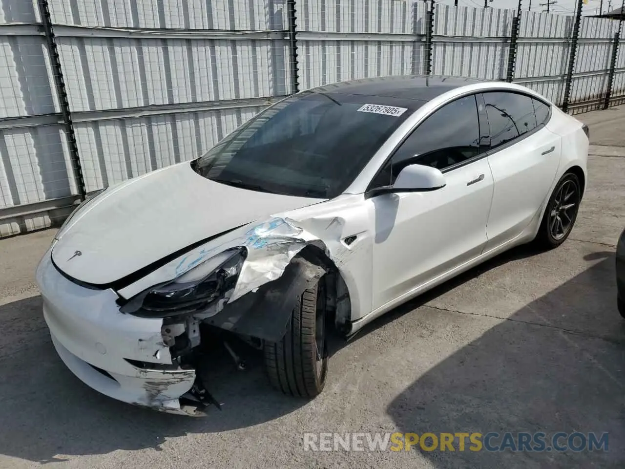 1 Photograph of a damaged car 5YJ3E1EA8MF098935 TESLA MODEL 3 2021