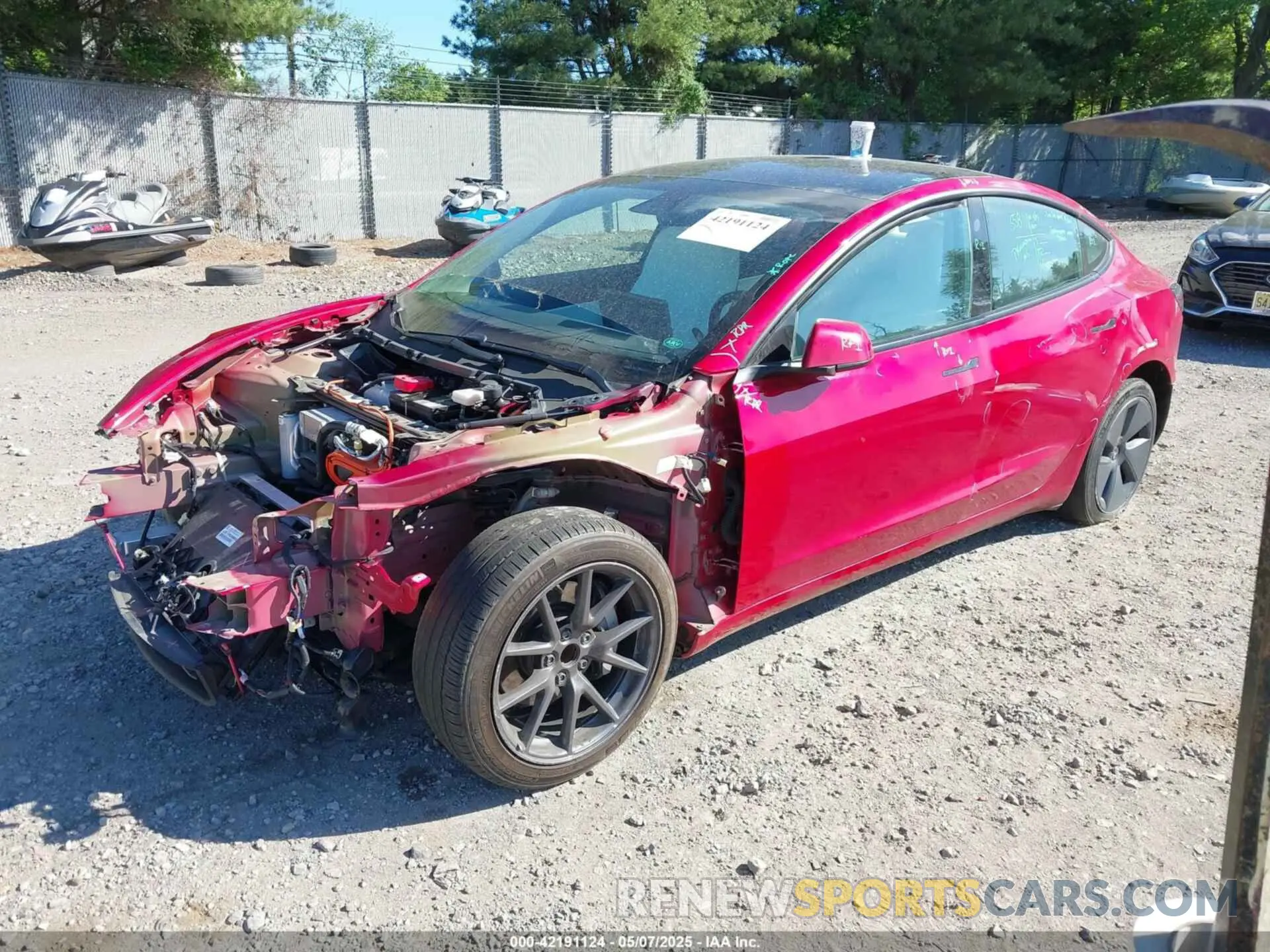 2 Photograph of a damaged car 5YJ3E1EA8MF842663 TESLA MODEL 3 2021
