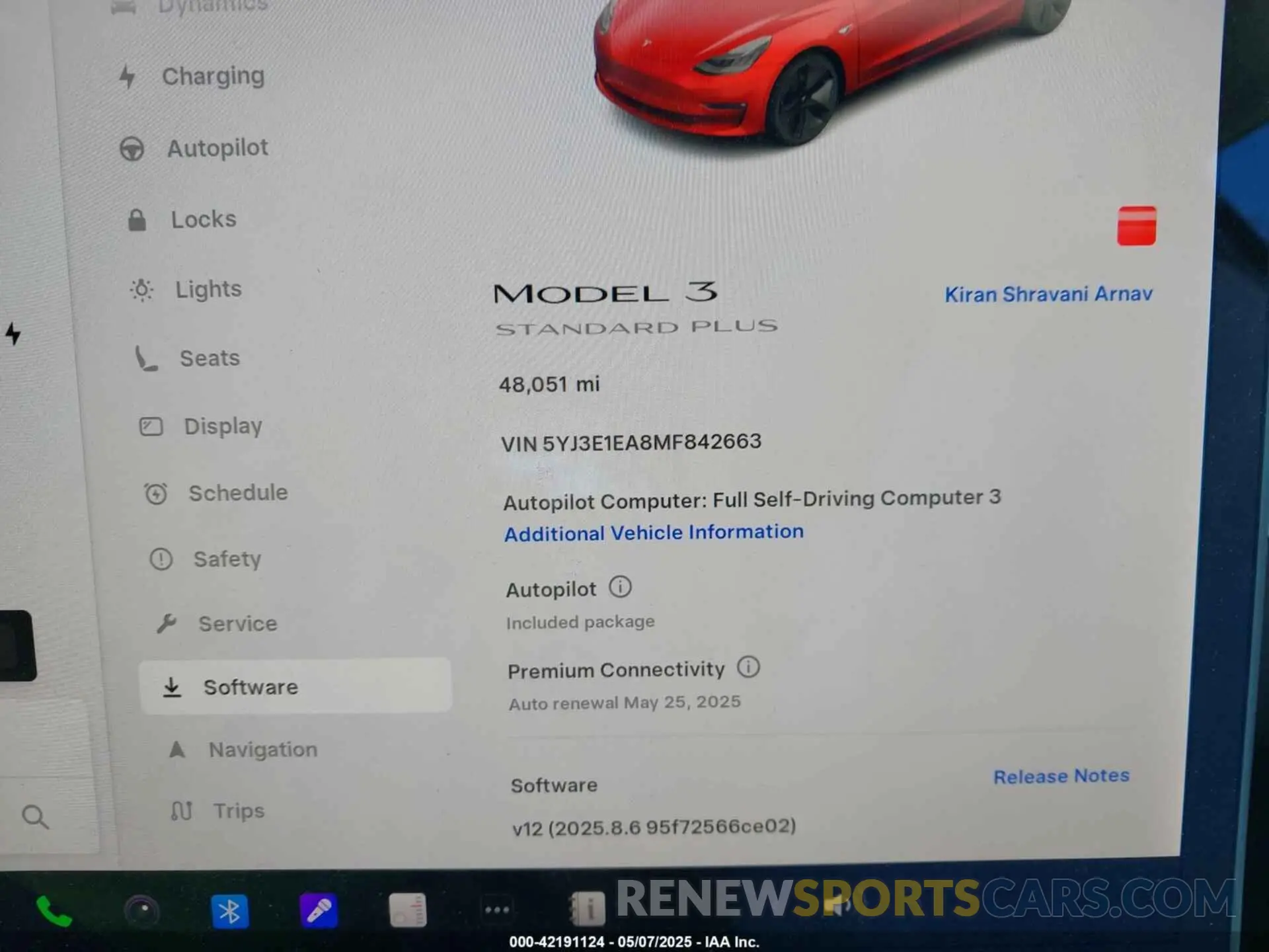 7 Photograph of a damaged car 5YJ3E1EA8MF842663 TESLA MODEL 3 2021