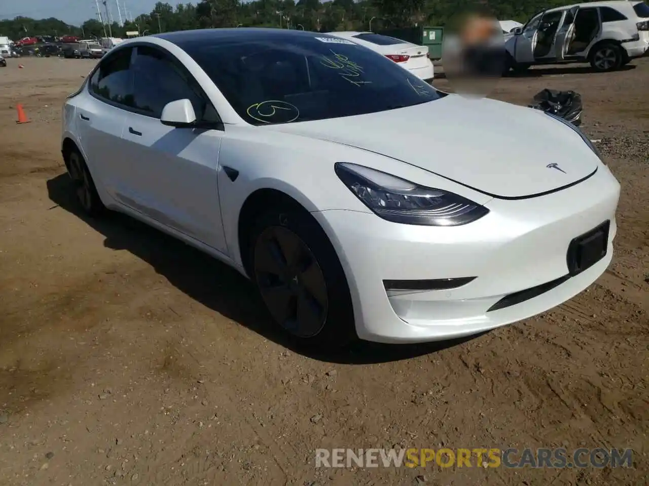 1 Photograph of a damaged car 5YJ3E1EA8MF848382 TESLA MODEL 3 2021