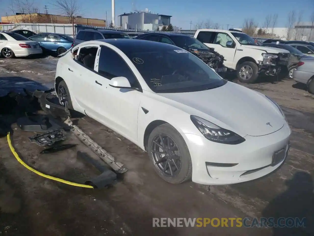 1 Photograph of a damaged car 5YJ3E1EA8MF848740 TESLA MODEL 3 2021