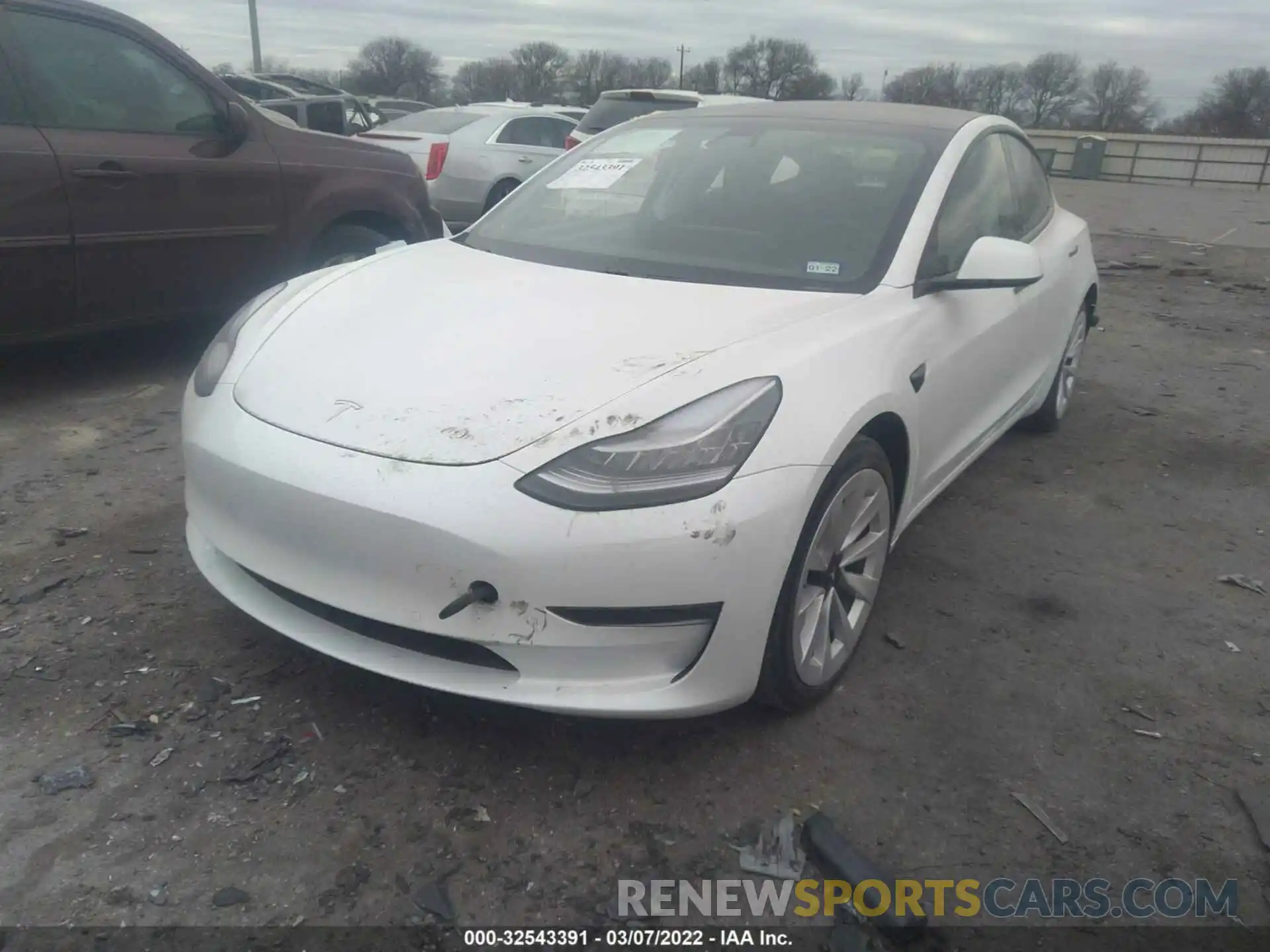 2 Photograph of a damaged car 5YJ3E1EA8MF861598 TESLA MODEL 3 2021