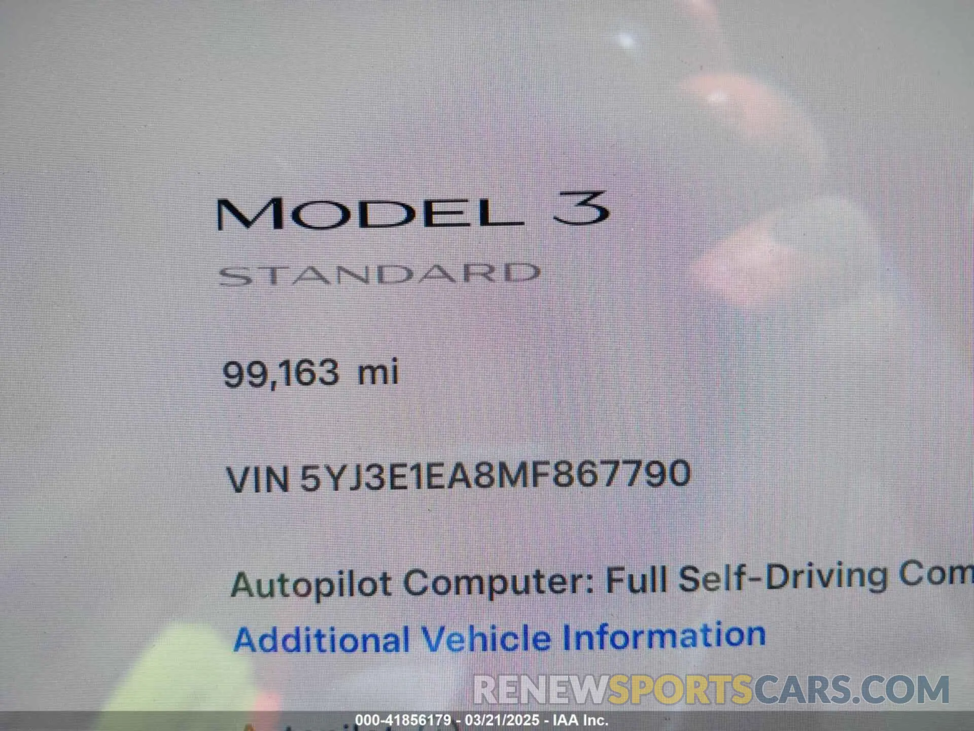 7 Photograph of a damaged car 5YJ3E1EA8MF867790 TESLA MODEL 3 2021