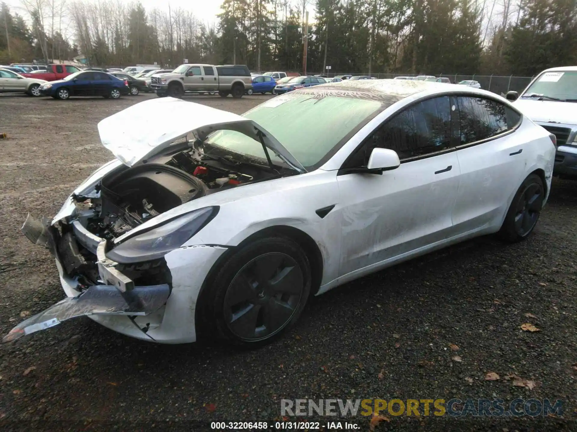 2 Photograph of a damaged car 5YJ3E1EA8MF870821 TESLA MODEL 3 2021