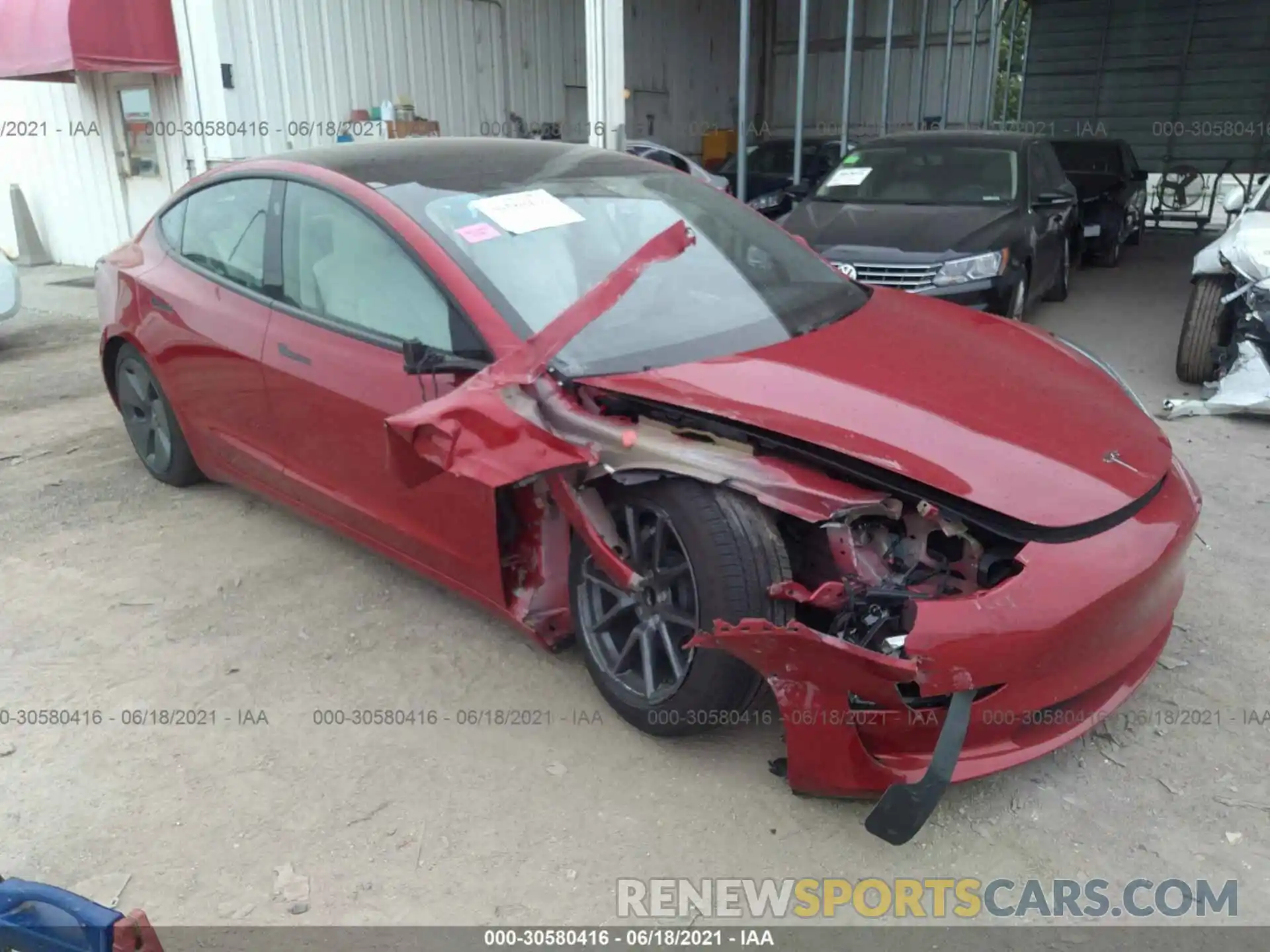 1 Photograph of a damaged car 5YJ3E1EA8MF871208 TESLA MODEL 3 2021