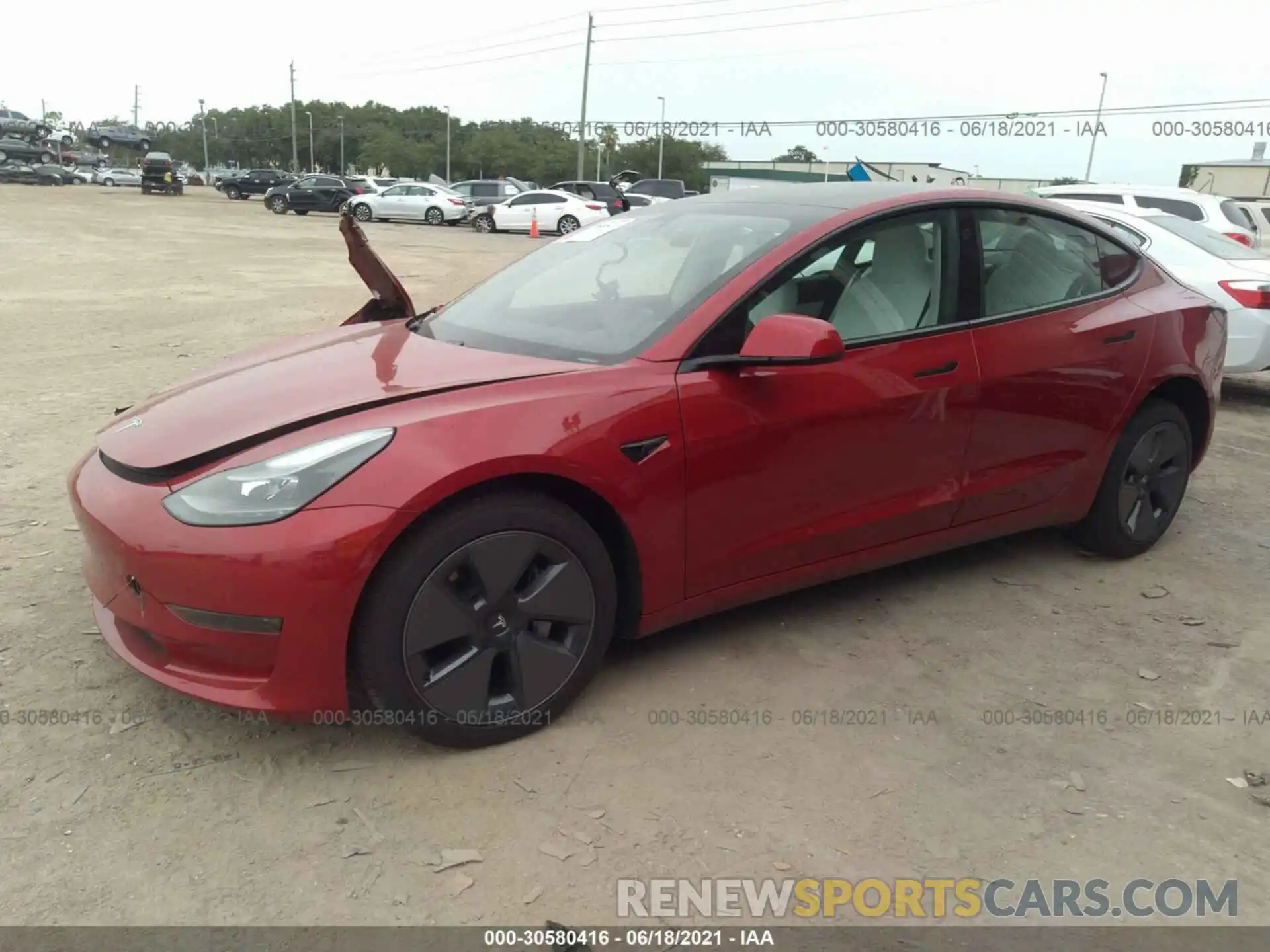 2 Photograph of a damaged car 5YJ3E1EA8MF871208 TESLA MODEL 3 2021