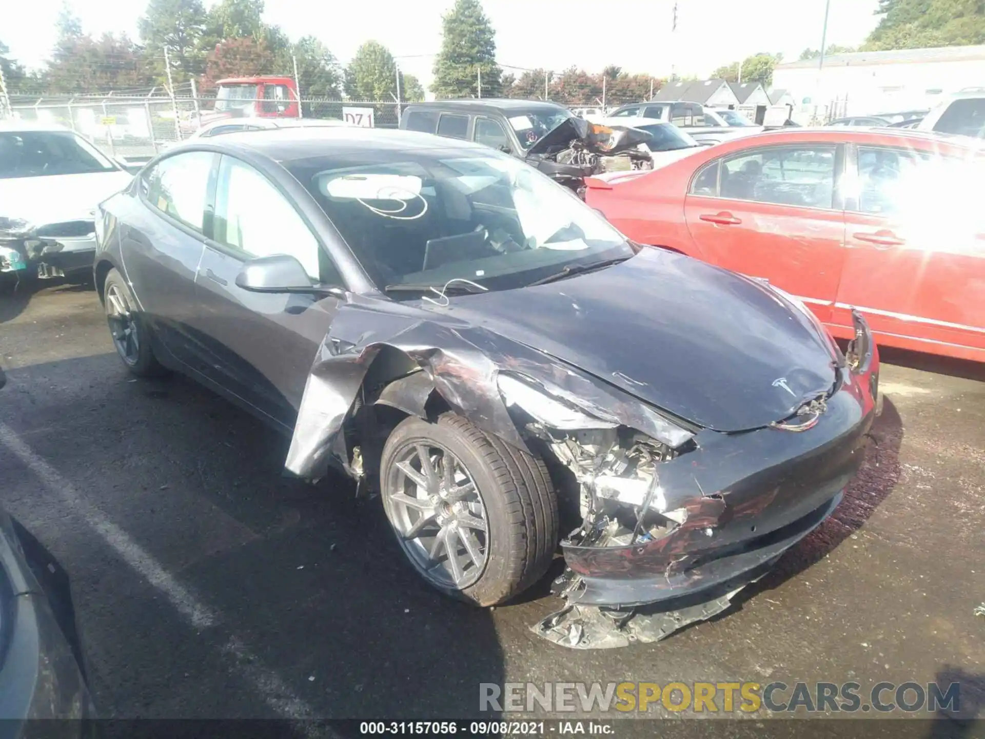 1 Photograph of a damaged car 5YJ3E1EA8MF906104 TESLA MODEL 3 2021