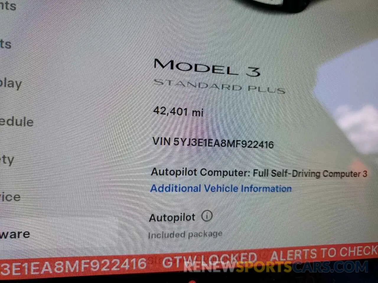 9 Photograph of a damaged car 5YJ3E1EA8MF922416 TESLA MODEL 3 2021