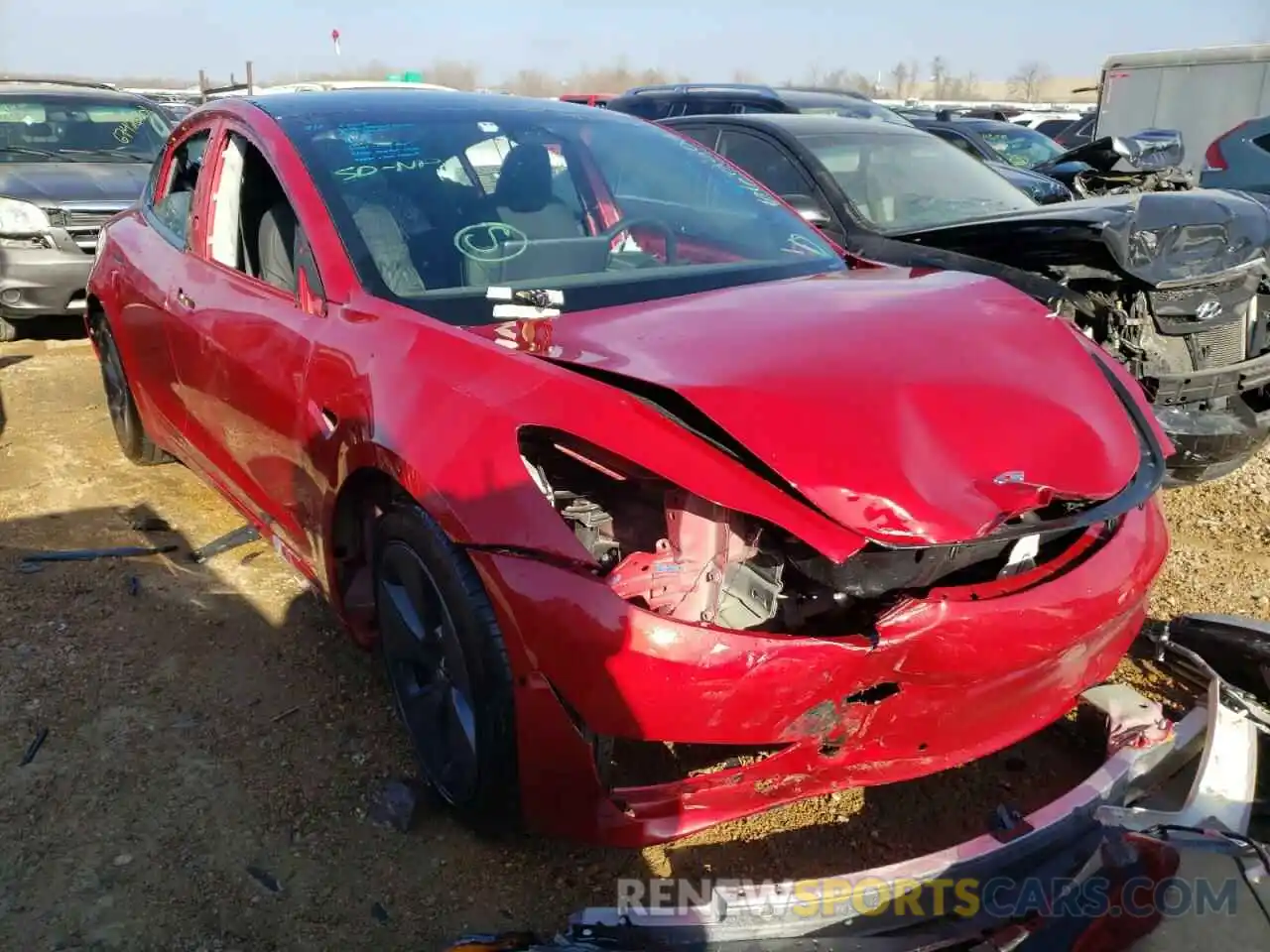 1 Photograph of a damaged car 5YJ3E1EA8MF996161 TESLA MODEL 3 2021