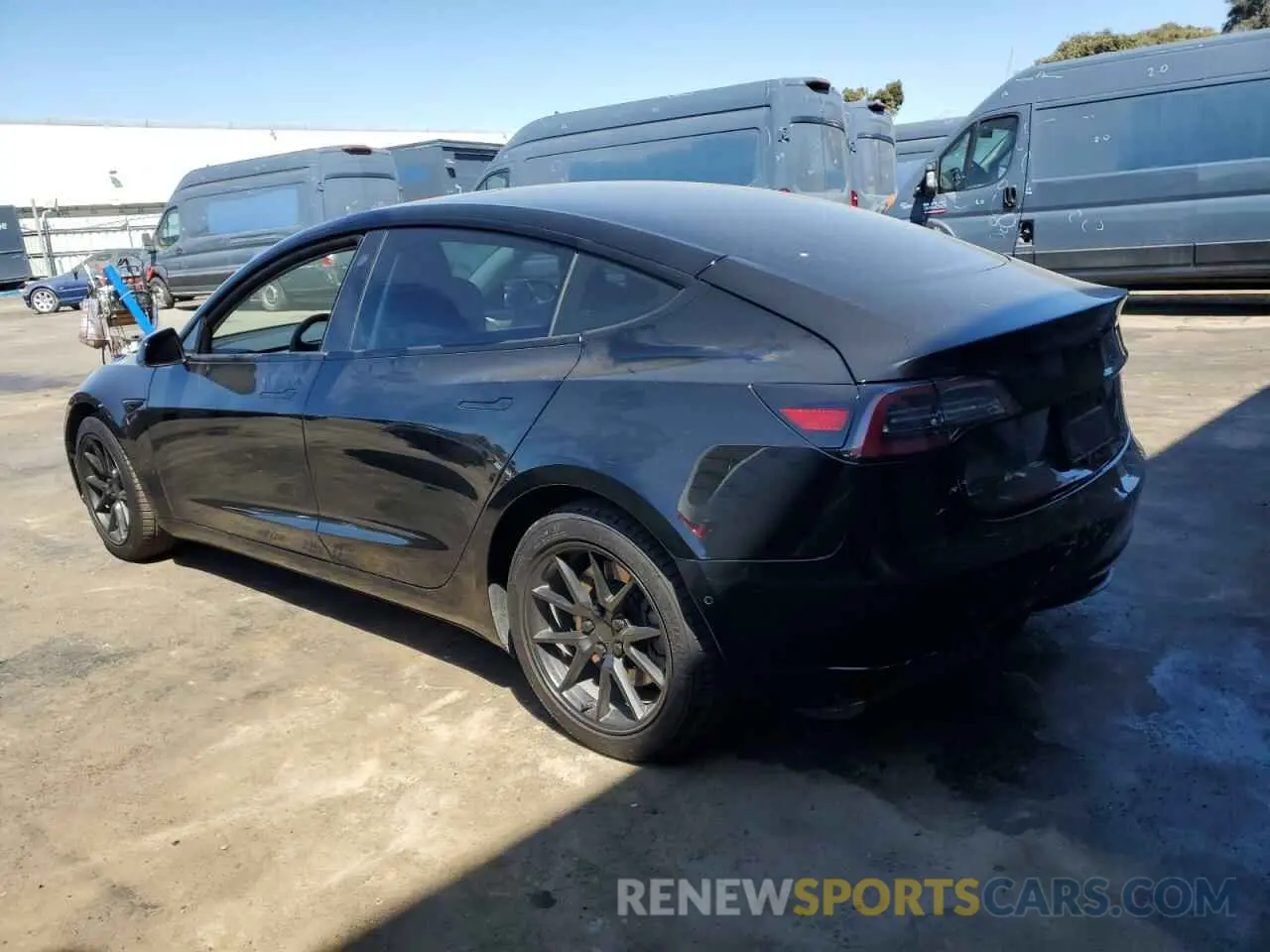 2 Photograph of a damaged car 5YJ3E1EA8MF998055 TESLA MODEL 3 2021