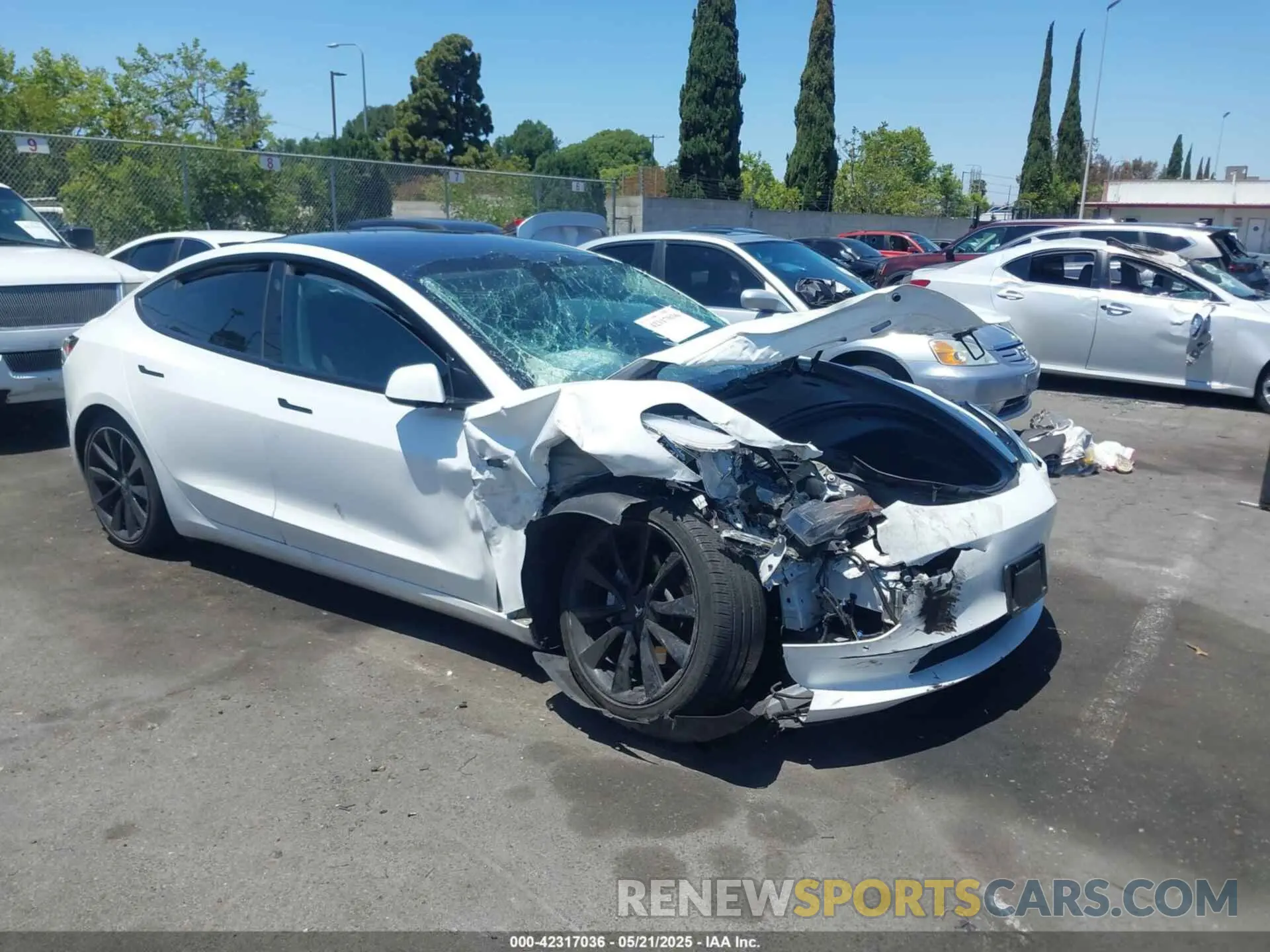 1 Photograph of a damaged car 5YJ3E1EA9MF001936 TESLA MODEL 3 2021