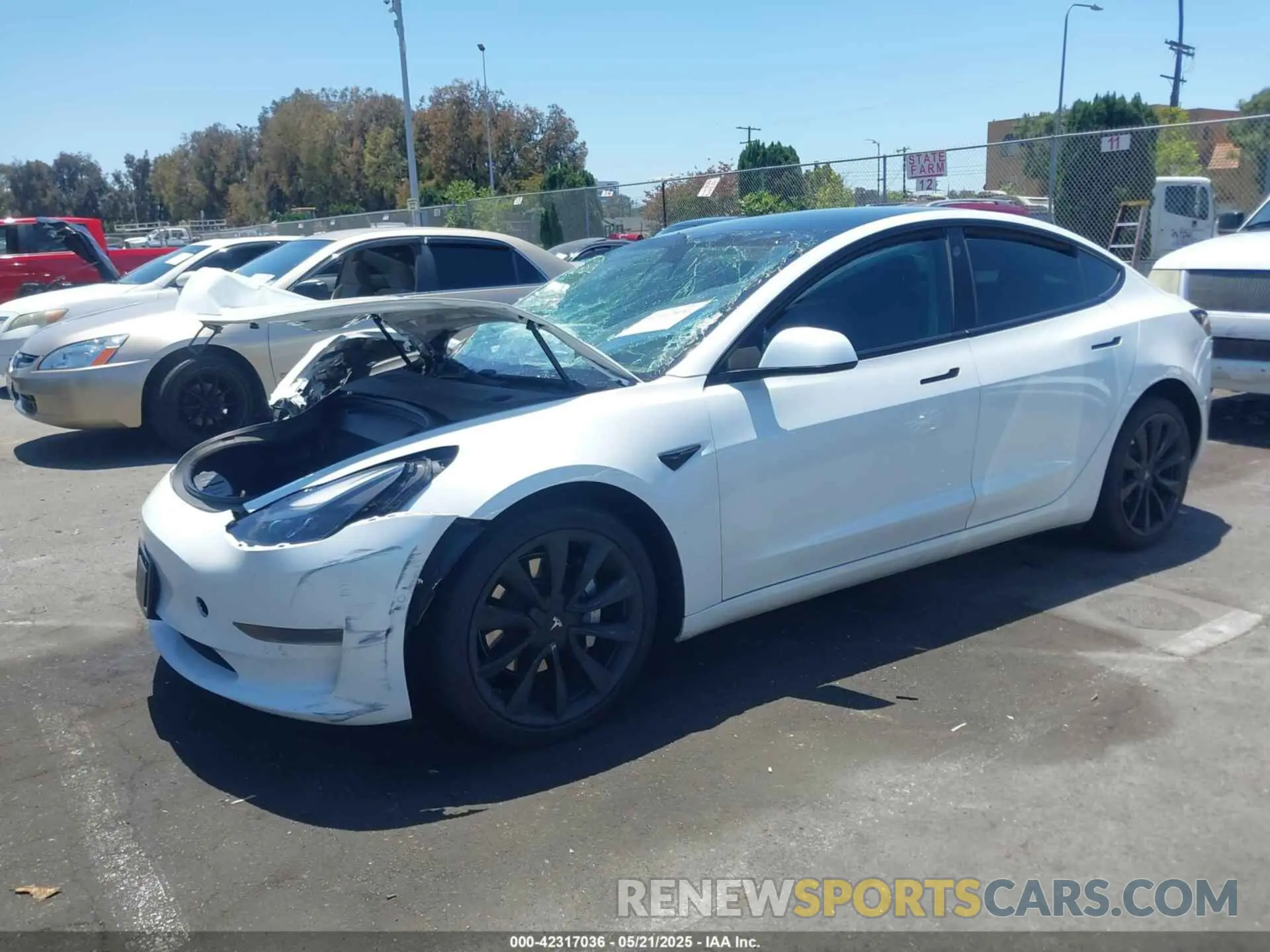 2 Photograph of a damaged car 5YJ3E1EA9MF001936 TESLA MODEL 3 2021