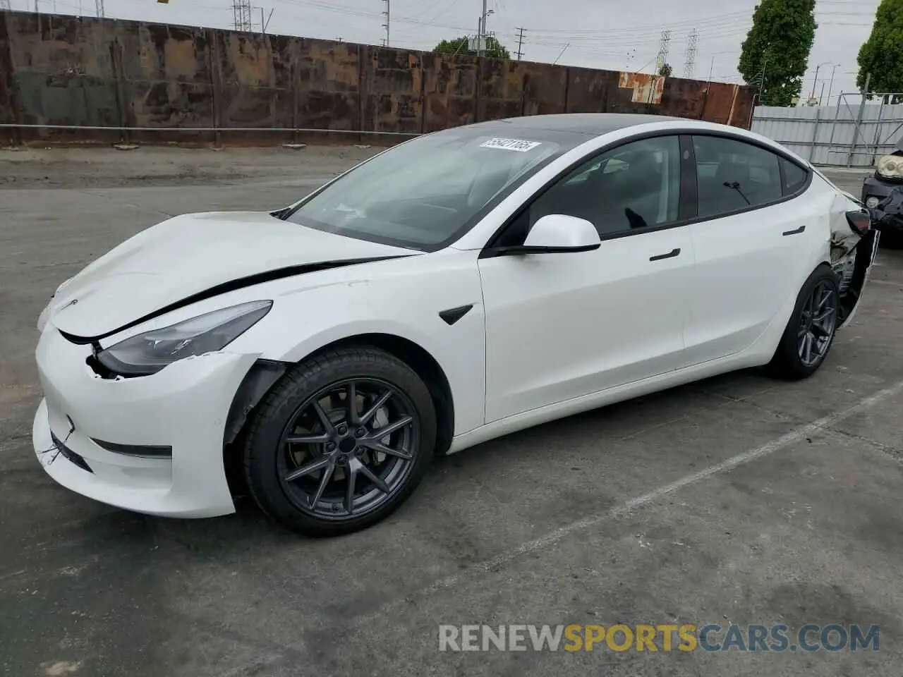 1 Photograph of a damaged car 5YJ3E1EA9MF017537 TESLA MODEL 3 2021