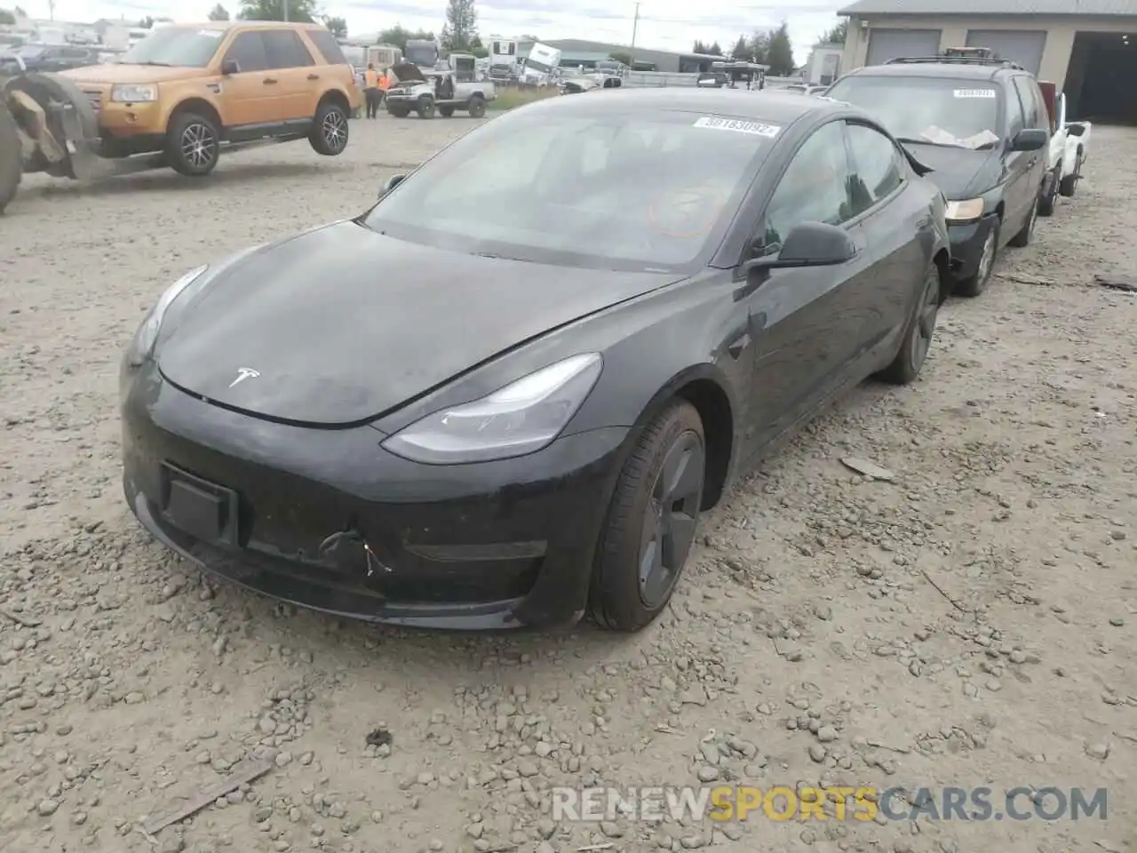 2 Photograph of a damaged car 5YJ3E1EA9MF017683 TESLA MODEL 3 2021