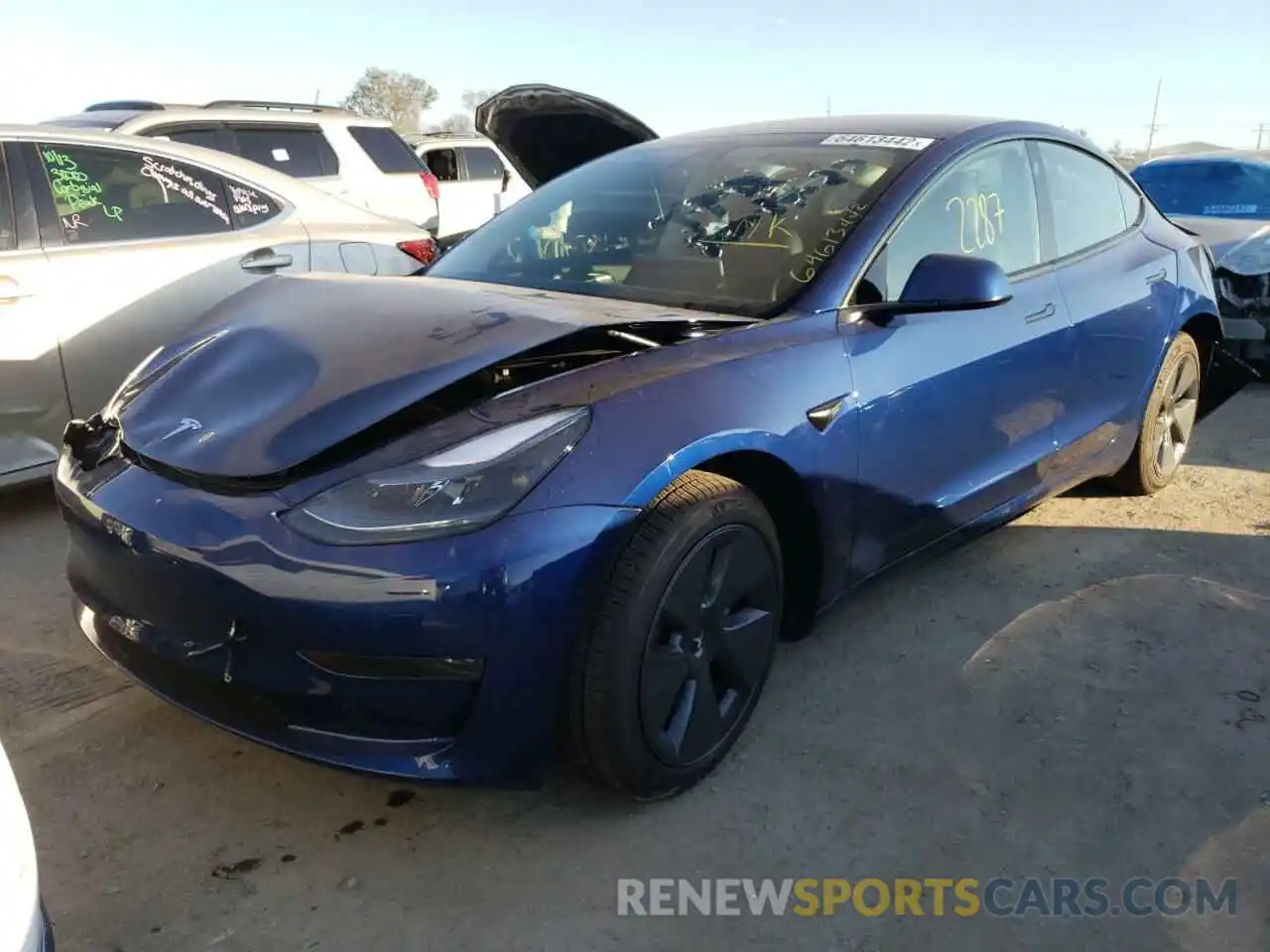 2 Photograph of a damaged car 5YJ3E1EA9MF027372 TESLA MODEL 3 2021