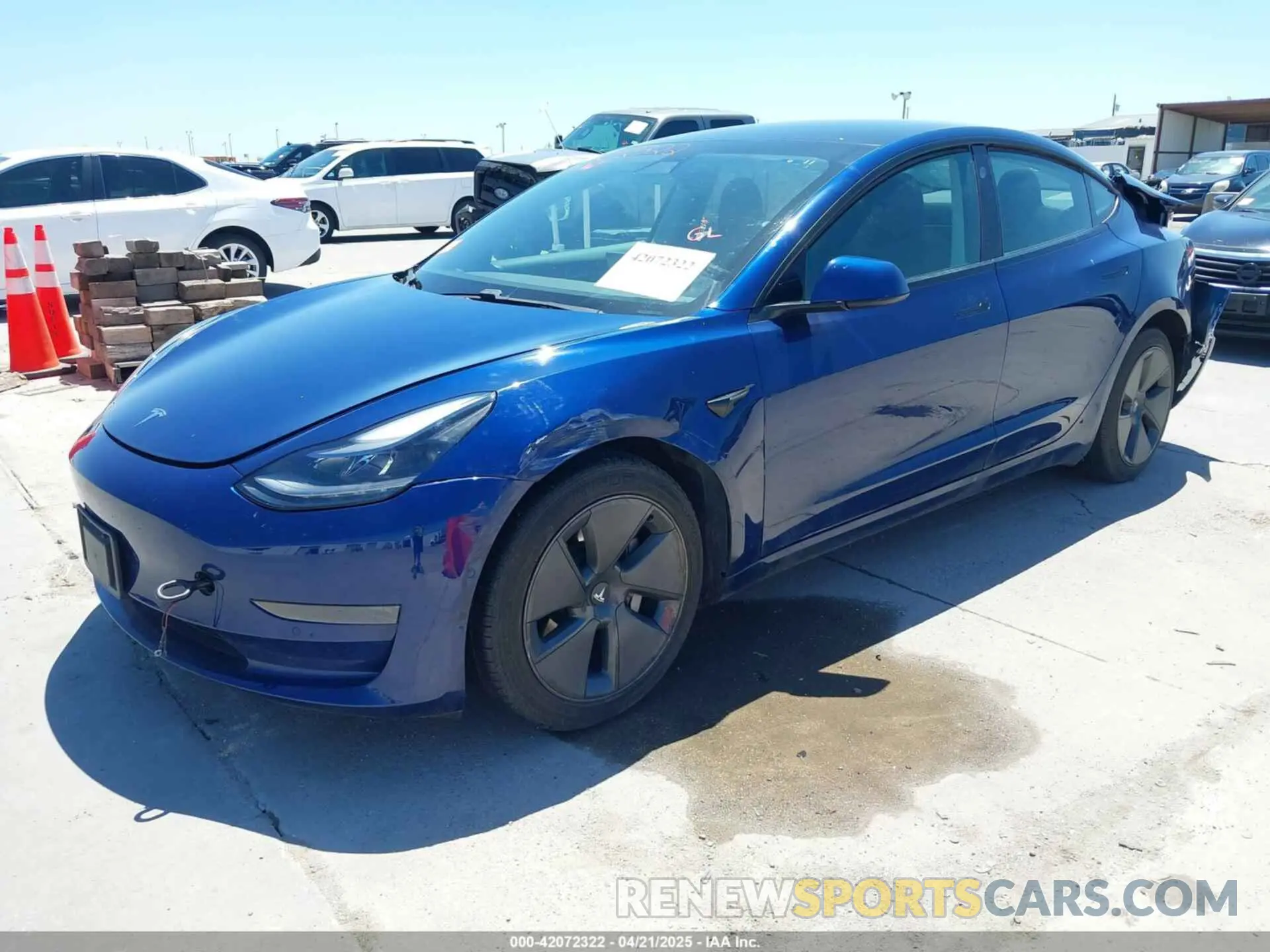 2 Photograph of a damaged car 5YJ3E1EA9MF027615 TESLA MODEL 3 2021