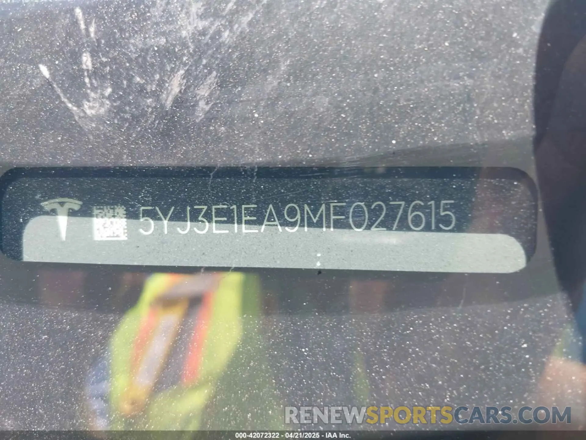 20 Photograph of a damaged car 5YJ3E1EA9MF027615 TESLA MODEL 3 2021