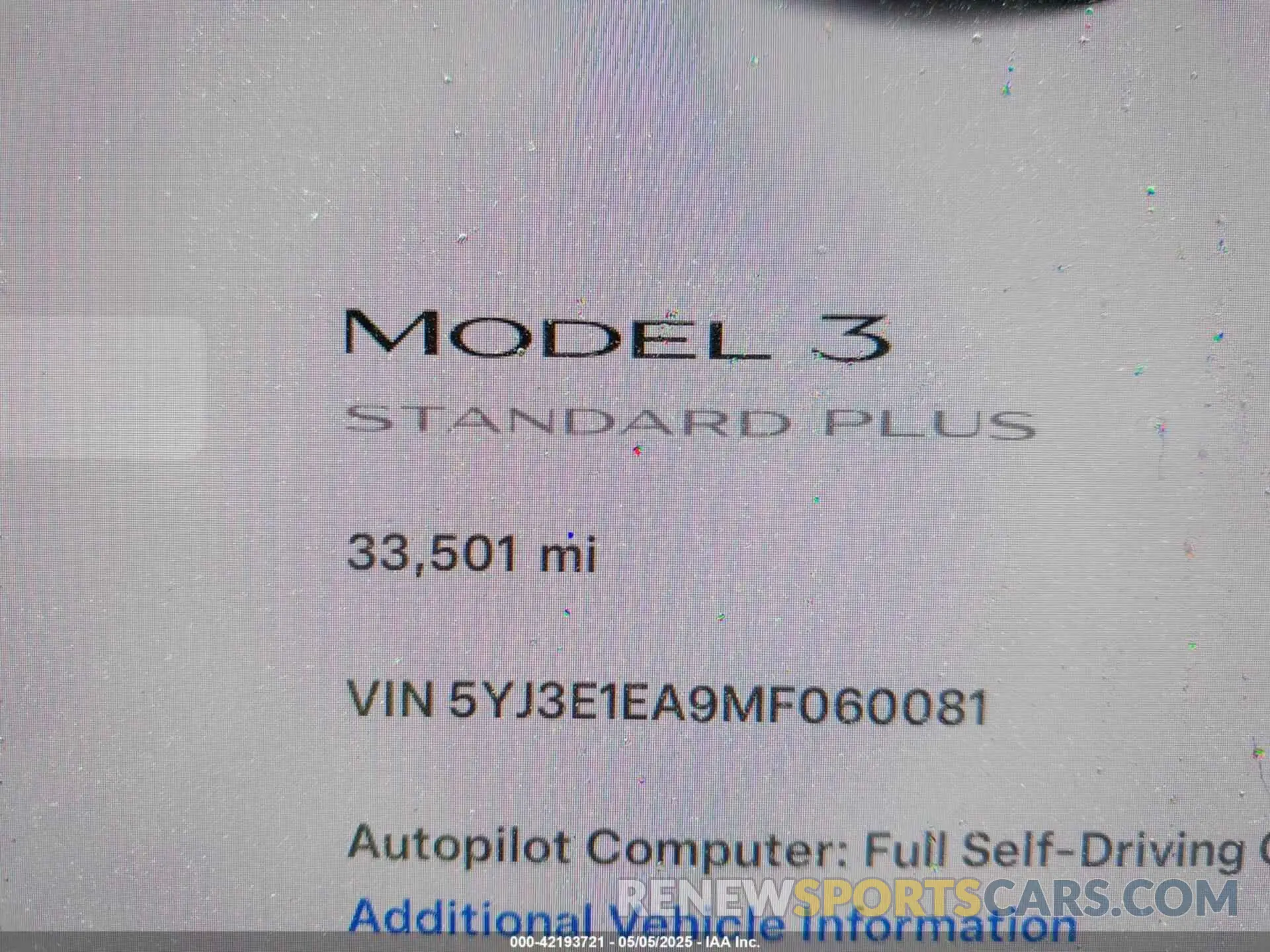 7 Photograph of a damaged car 5YJ3E1EA9MF060081 TESLA MODEL 3 2021