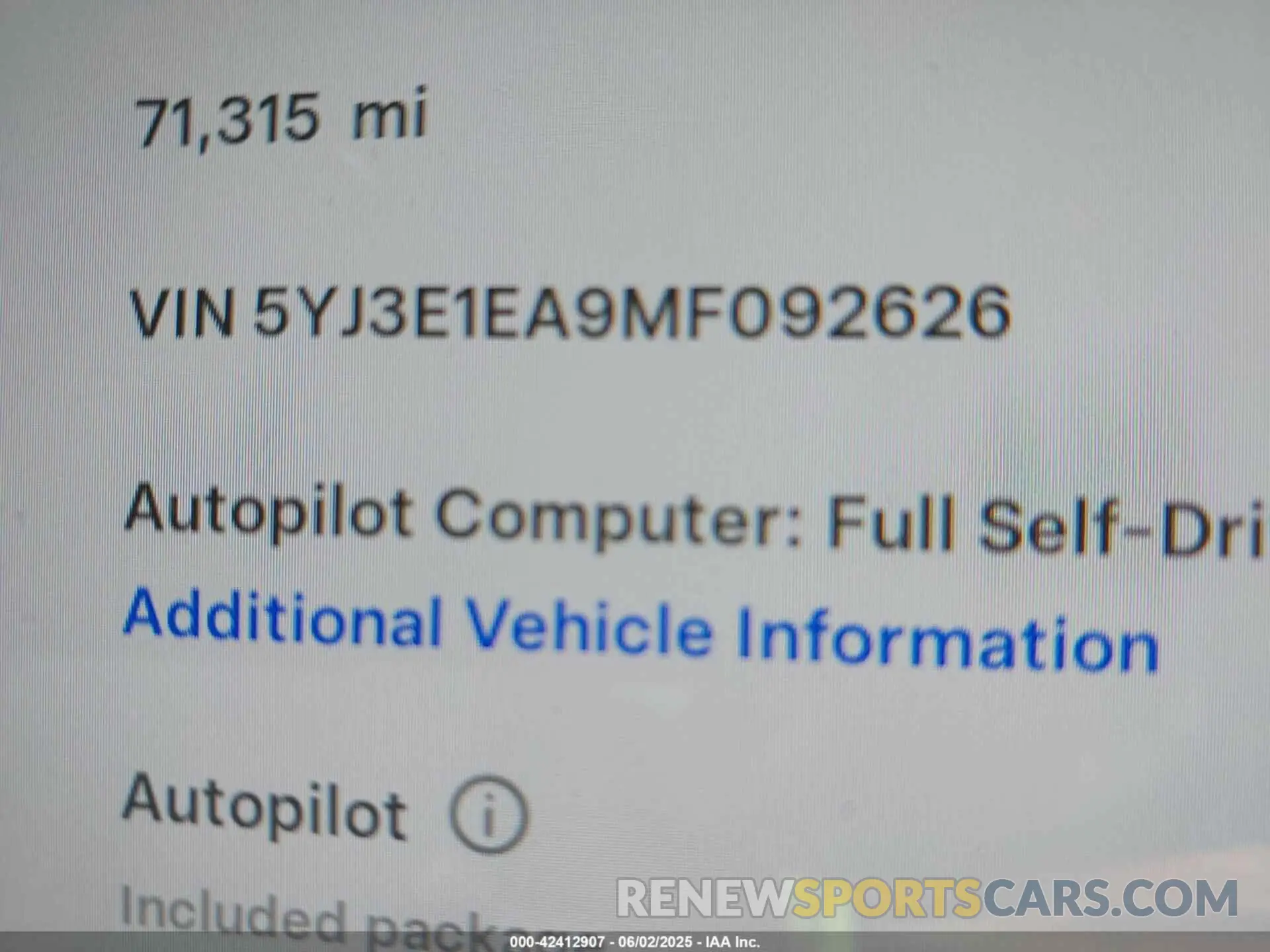 9 Photograph of a damaged car 5YJ3E1EA9MF092626 TESLA MODEL 3 2021