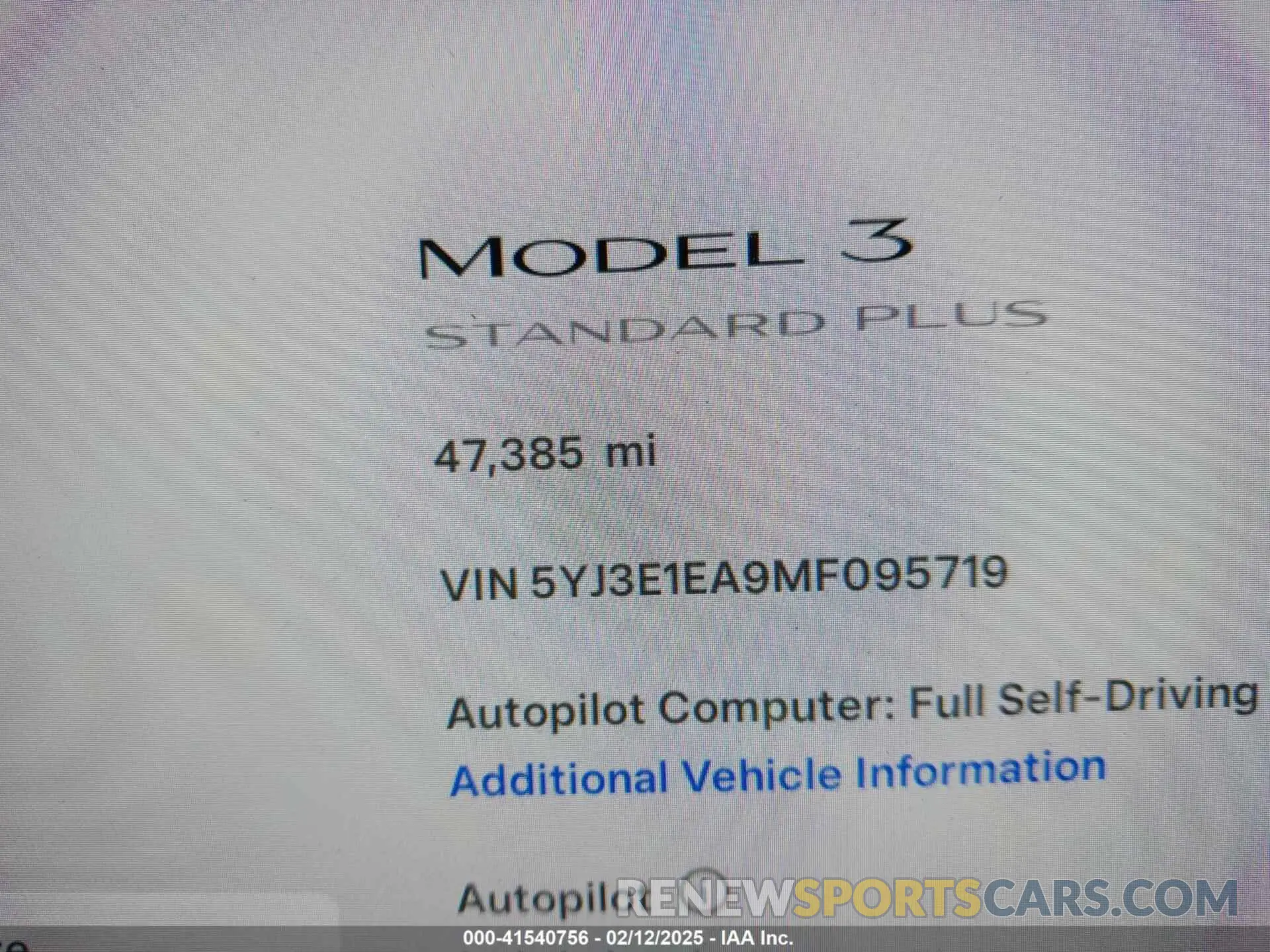 14 Photograph of a damaged car 5YJ3E1EA9MF095719 TESLA MODEL 3 2021