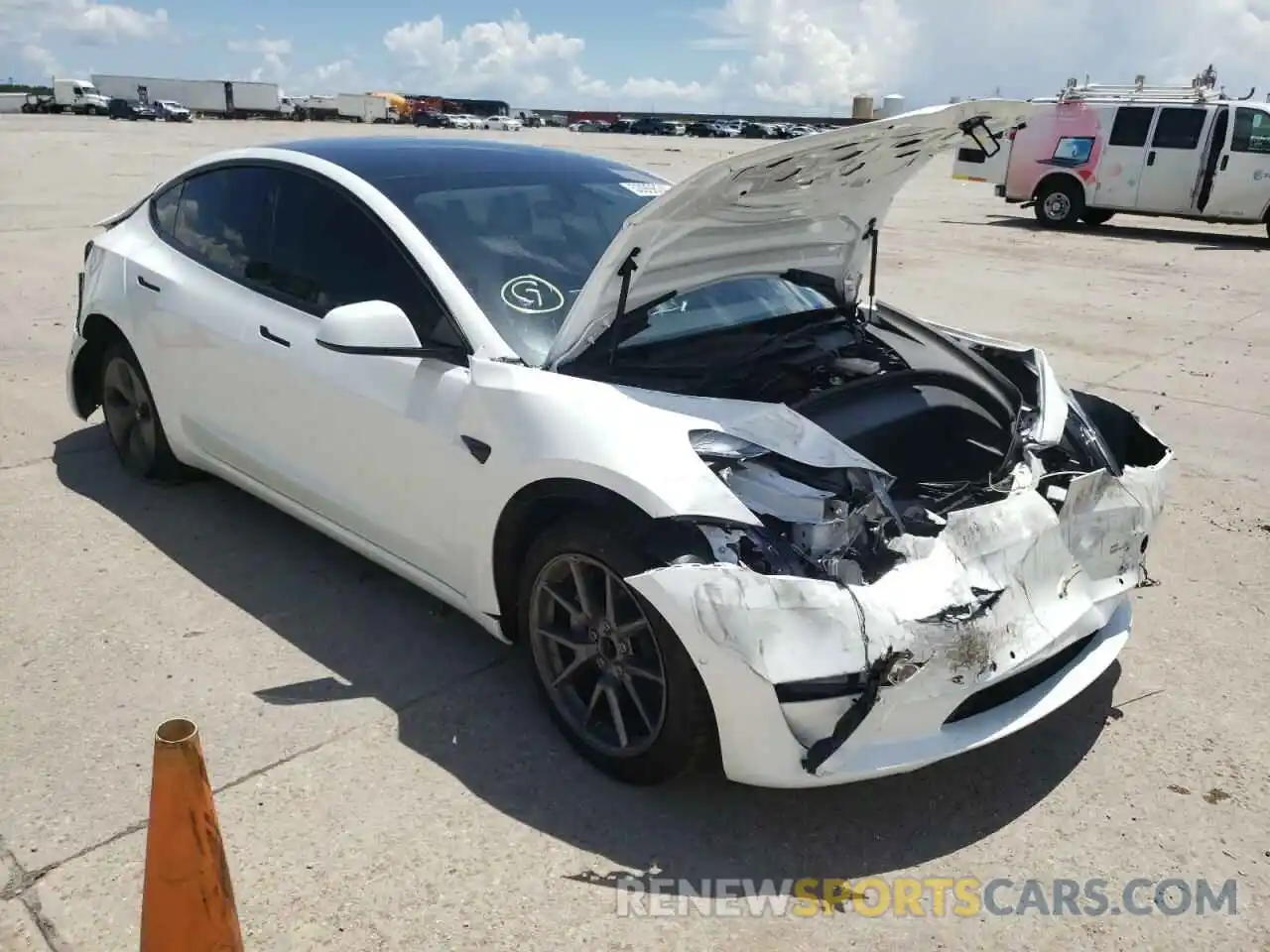 1 Photograph of a damaged car 5YJ3E1EA9MF096210 TESLA MODEL 3 2021