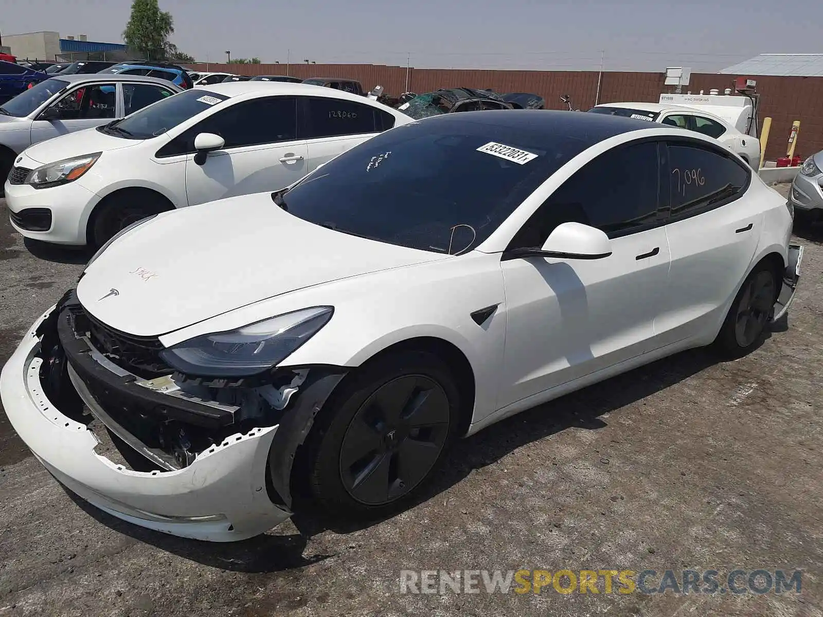 2 Photograph of a damaged car 5YJ3E1EA9MF867801 TESLA MODEL 3 2021