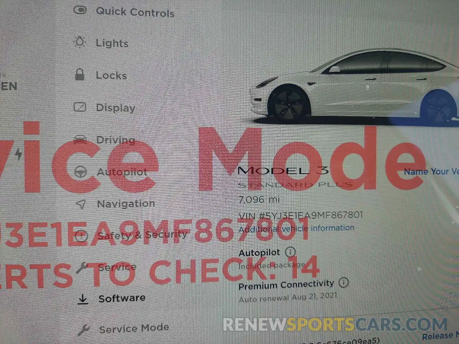 8 Photograph of a damaged car 5YJ3E1EA9MF867801 TESLA MODEL 3 2021