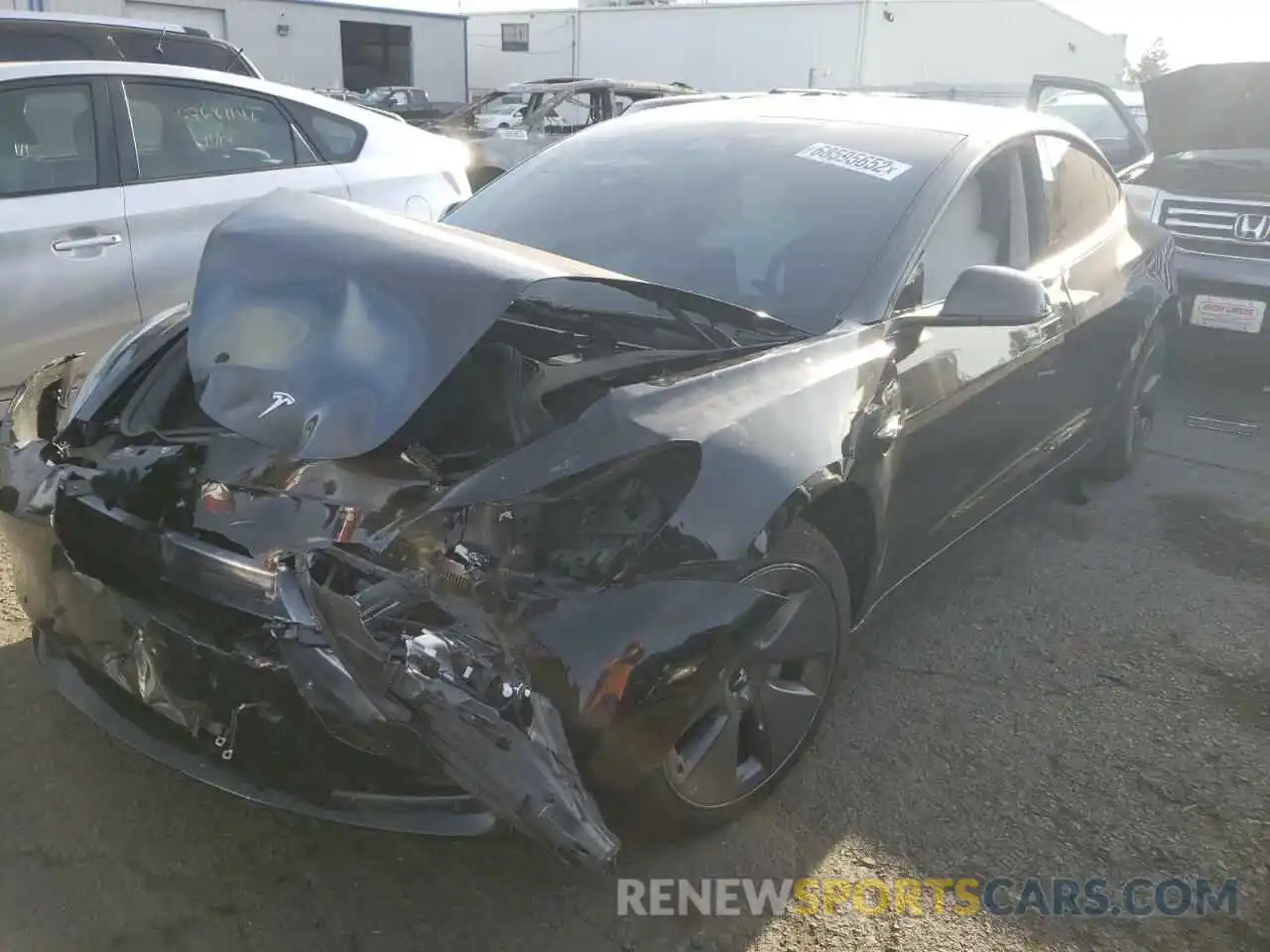 1 Photograph of a damaged car 5YJ3E1EA9MF875090 TESLA MODEL 3 2021