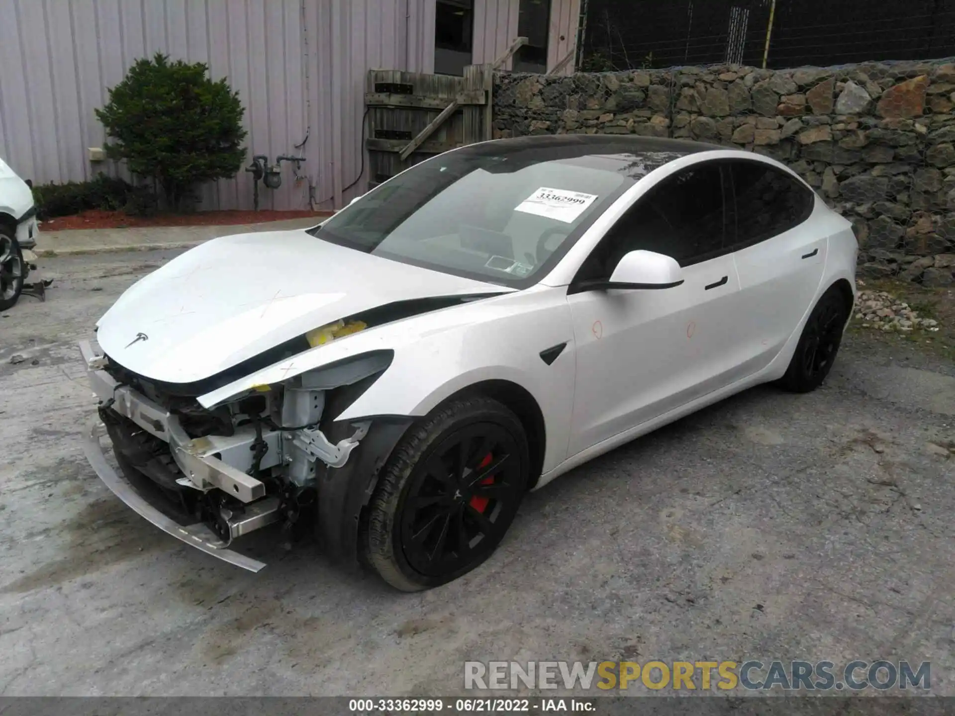 2 Photograph of a damaged car 5YJ3E1EA9MF908802 TESLA MODEL 3 2021