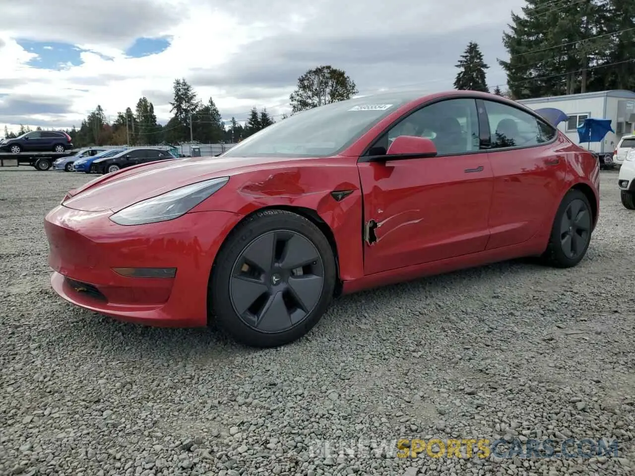 1 Photograph of a damaged car 5YJ3E1EA9MF921484 TESLA MODEL 3 2021