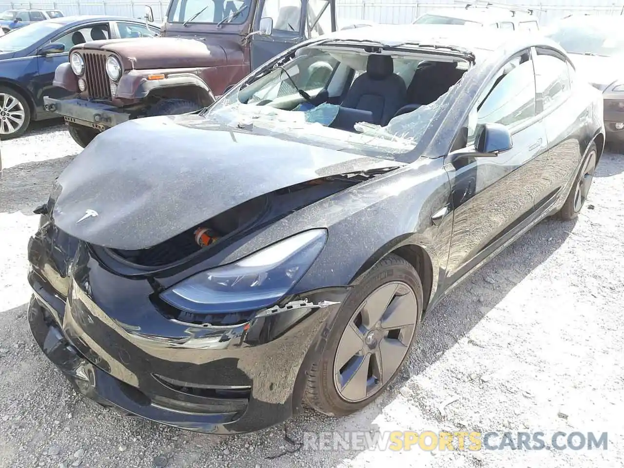 2 Photograph of a damaged car 5YJ3E1EA9MF922960 TESLA MODEL 3 2021