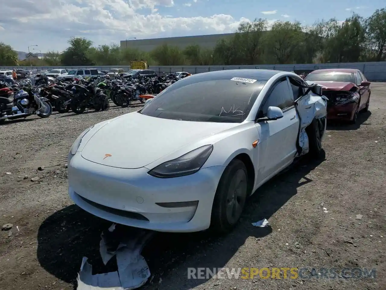 2 Photograph of a damaged car 5YJ3E1EA9MF929875 TESLA MODEL 3 2021