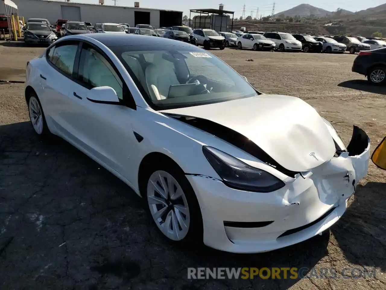 1 Photograph of a damaged car 5YJ3E1EA9MF936499 TESLA MODEL 3 2021