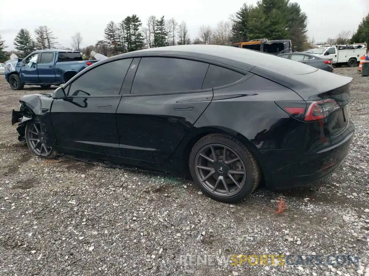 2 Photograph of a damaged car 5YJ3E1EAXMF016073 TESLA MODEL 3 2021