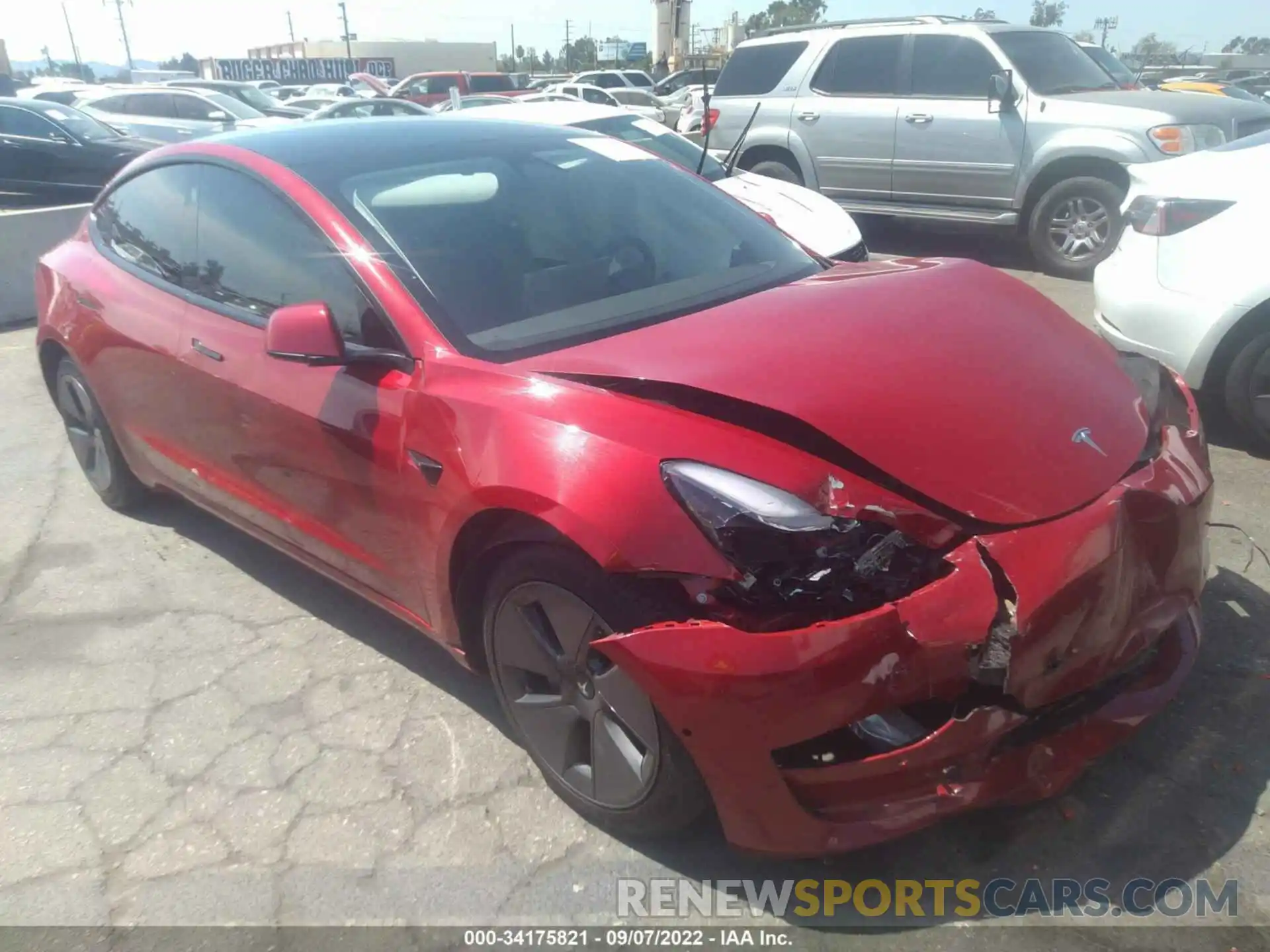 1 Photograph of a damaged car 5YJ3E1EAXMF022469 TESLA MODEL 3 2021