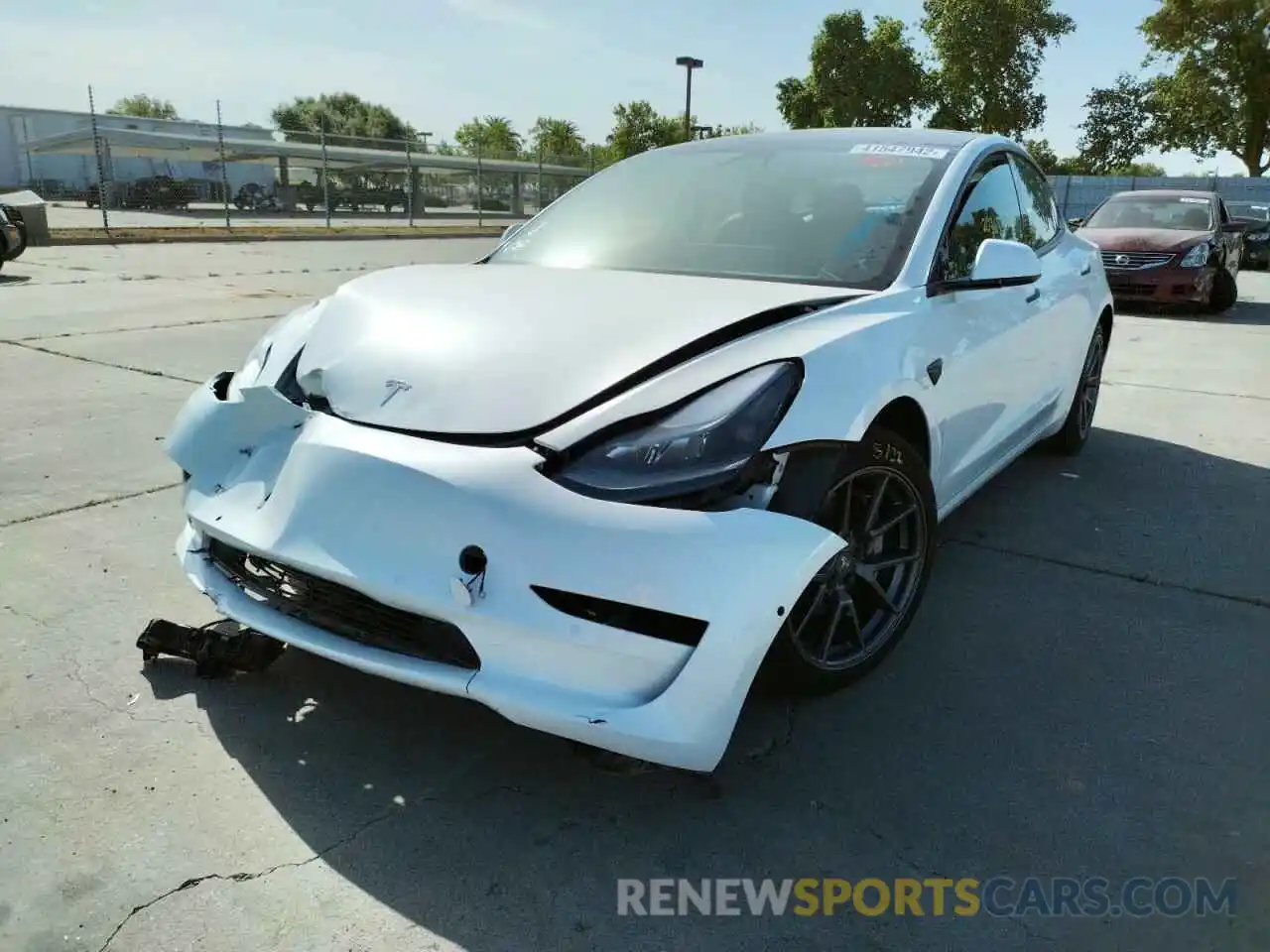 2 Photograph of a damaged car 5YJ3E1EAXMF027266 TESLA MODEL 3 2021