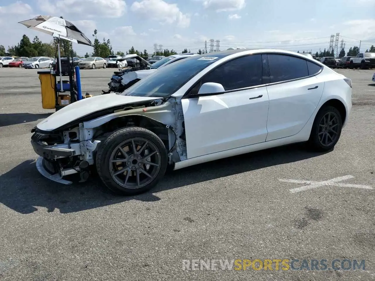 1 Photograph of a damaged car 5YJ3E1EAXMF028630 TESLA MODEL 3 2021