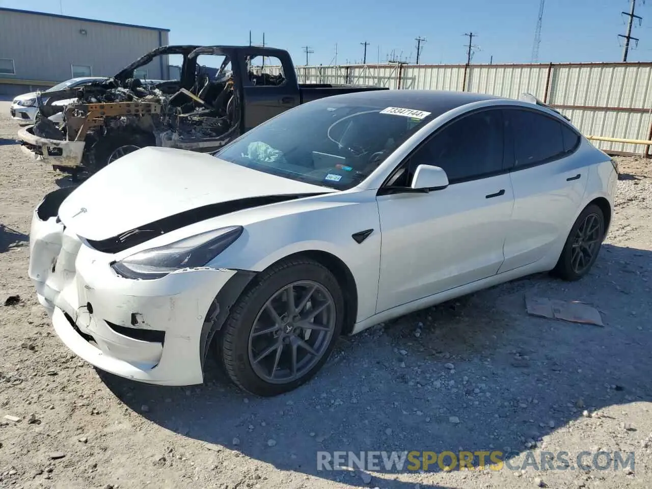 1 Photograph of a damaged car 5YJ3E1EAXMF030393 TESLA MODEL 3 2021