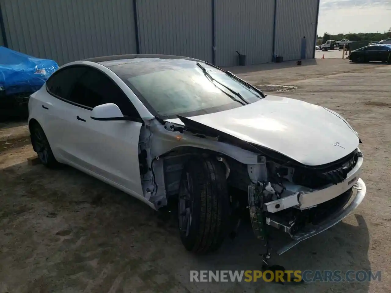 1 Photograph of a damaged car 5YJ3E1EAXMF062096 TESLA MODEL 3 2021