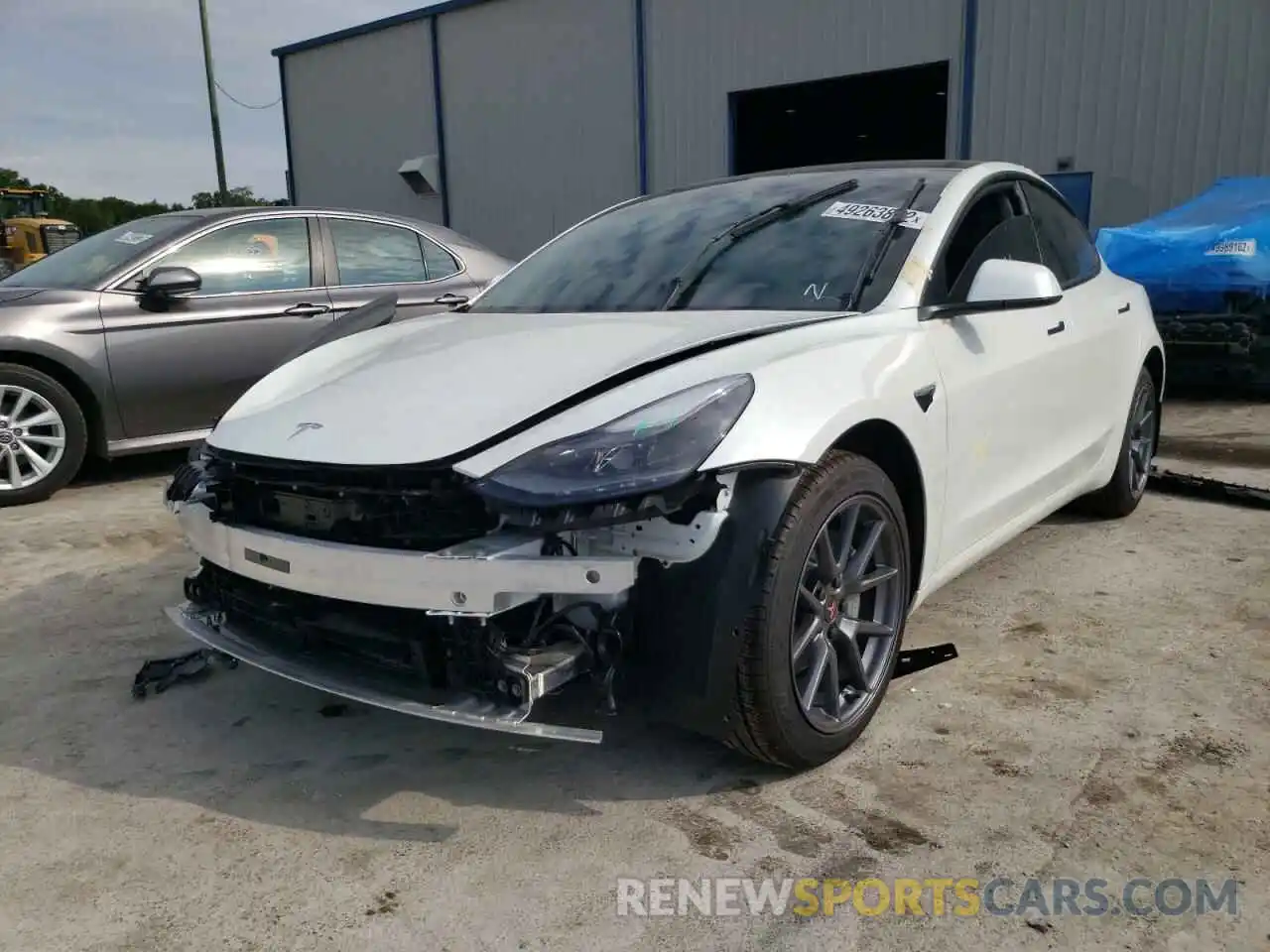 2 Photograph of a damaged car 5YJ3E1EAXMF062096 TESLA MODEL 3 2021