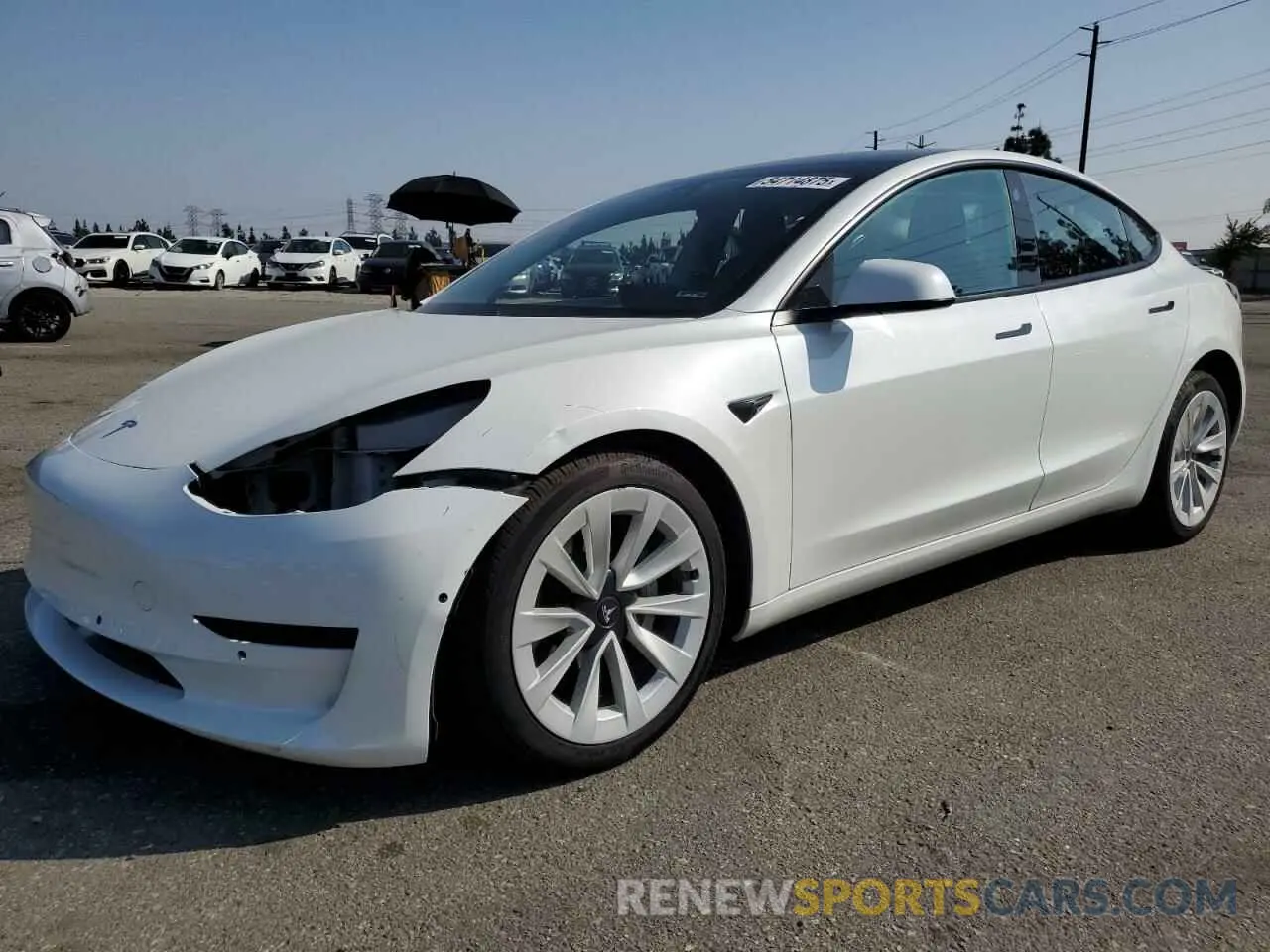 1 Photograph of a damaged car 5YJ3E1EAXMF068402 TESLA MODEL 3 2021