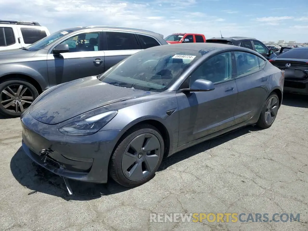 1 Photograph of a damaged car 5YJ3E1EAXMF076516 TESLA MODEL 3 2021