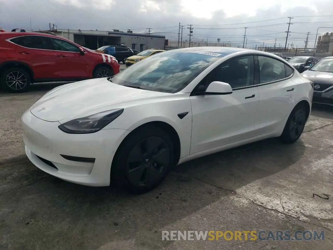 1 Photograph of a damaged car 5YJ3E1EAXMF091596 TESLA MODEL 3 2021