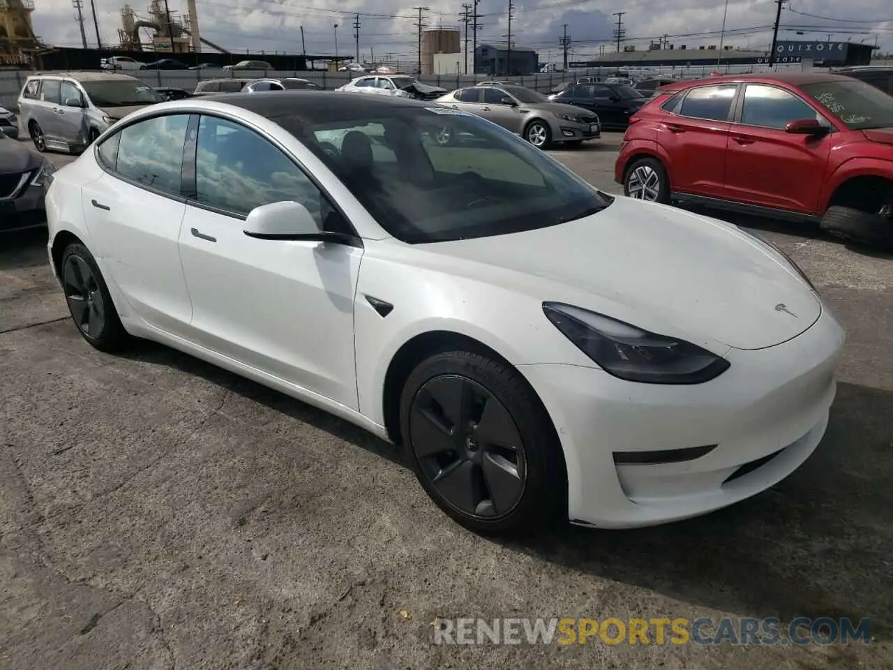4 Photograph of a damaged car 5YJ3E1EAXMF091596 TESLA MODEL 3 2021