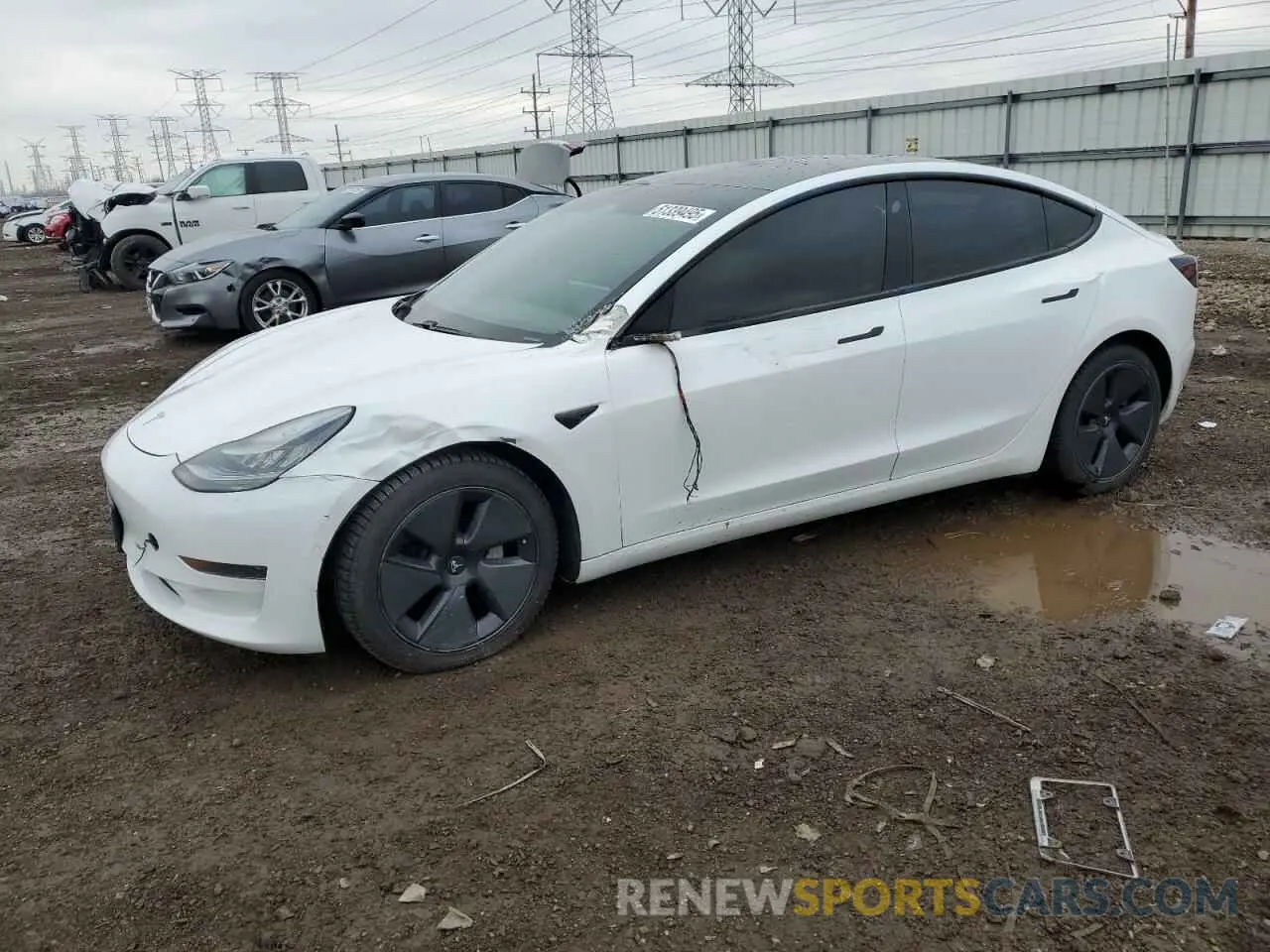 1 Photograph of a damaged car 5YJ3E1EAXMF853650 TESLA MODEL 3 2021