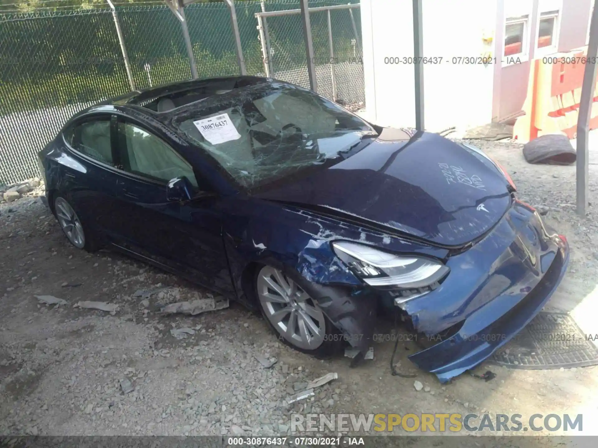 1 Photograph of a damaged car 5YJ3E1EAXMF853857 TESLA MODEL 3 2021