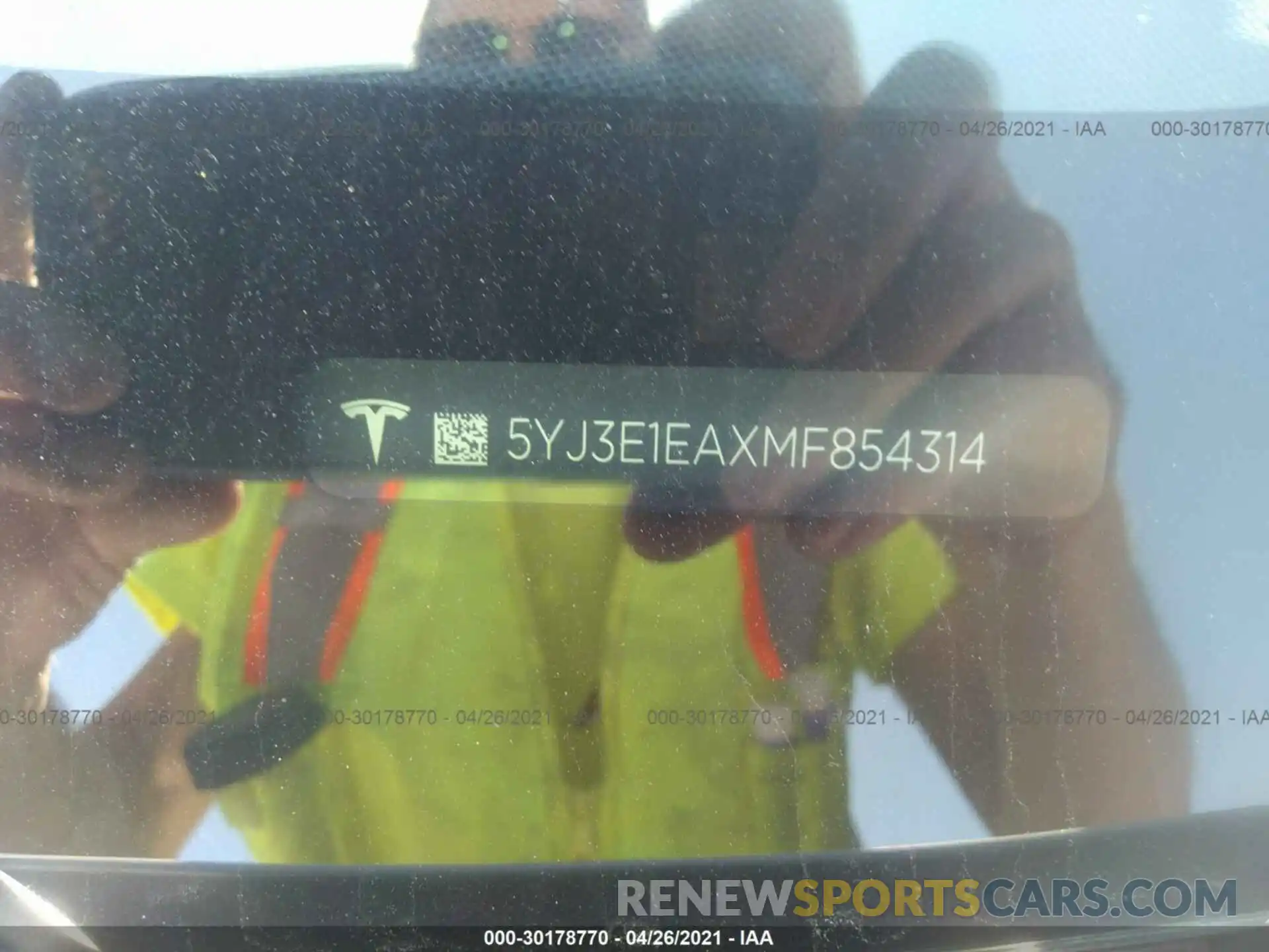 9 Photograph of a damaged car 5YJ3E1EAXMF854314 TESLA MODEL 3 2021