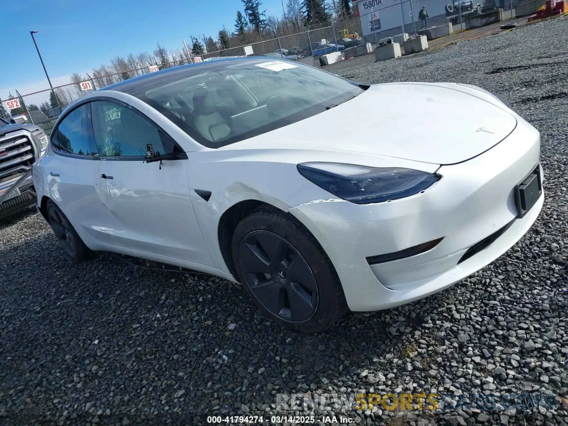 1 Photograph of a damaged car 5YJ3E1EAXMF871730 TESLA MODEL 3 2021