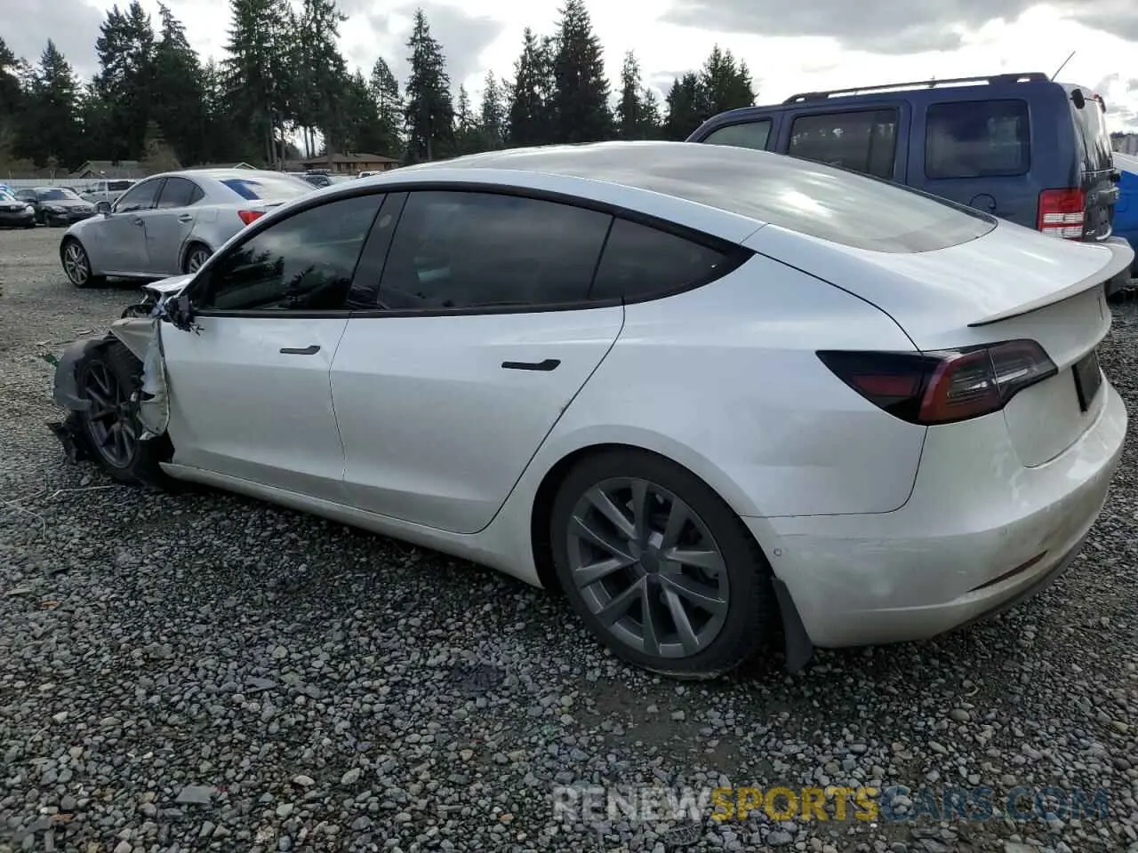 2 Photograph of a damaged car 5YJ3E1EAXMF873252 TESLA MODEL 3 2021