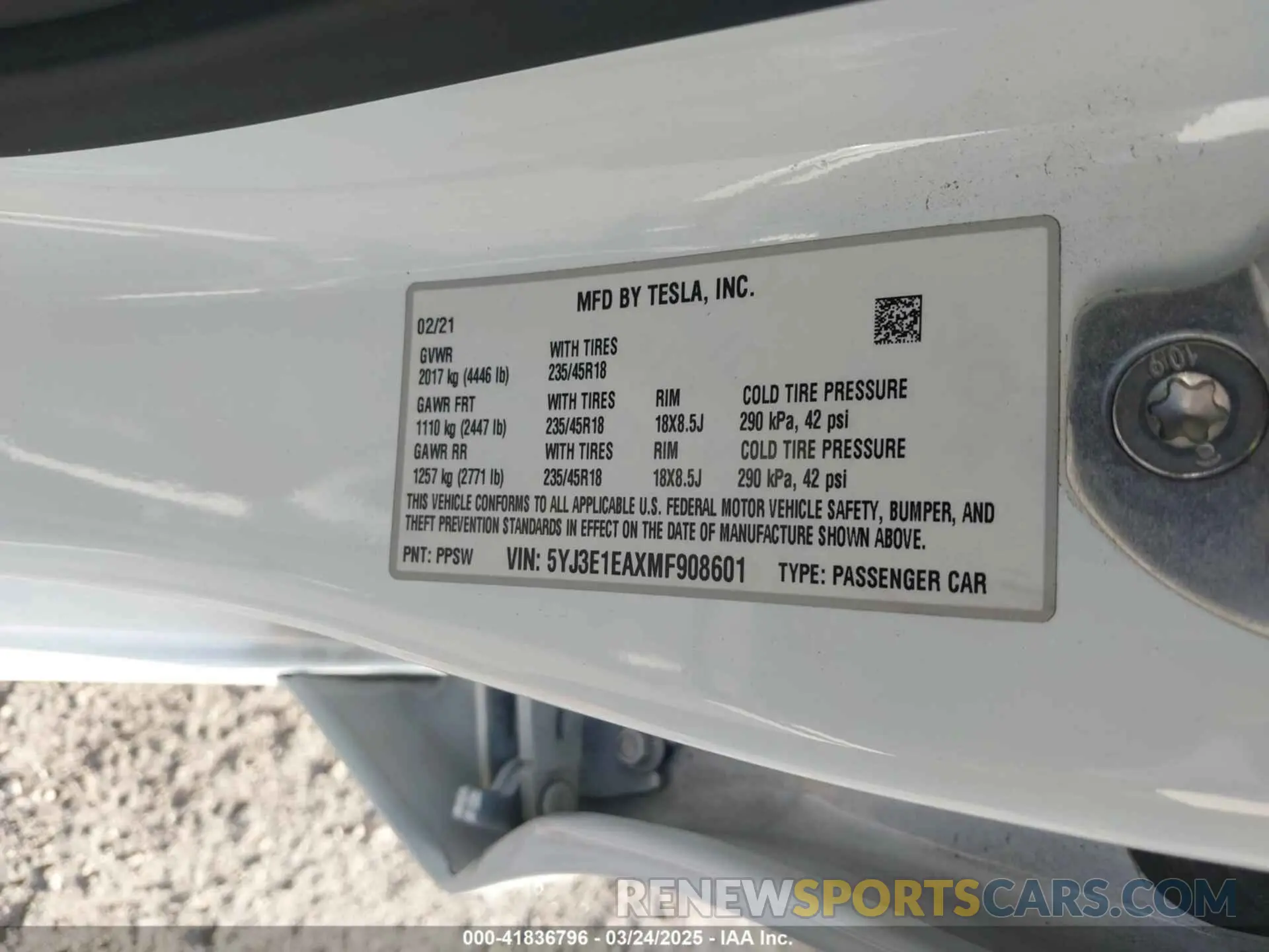 9 Photograph of a damaged car 5YJ3E1EAXMF908601 TESLA MODEL 3 2021